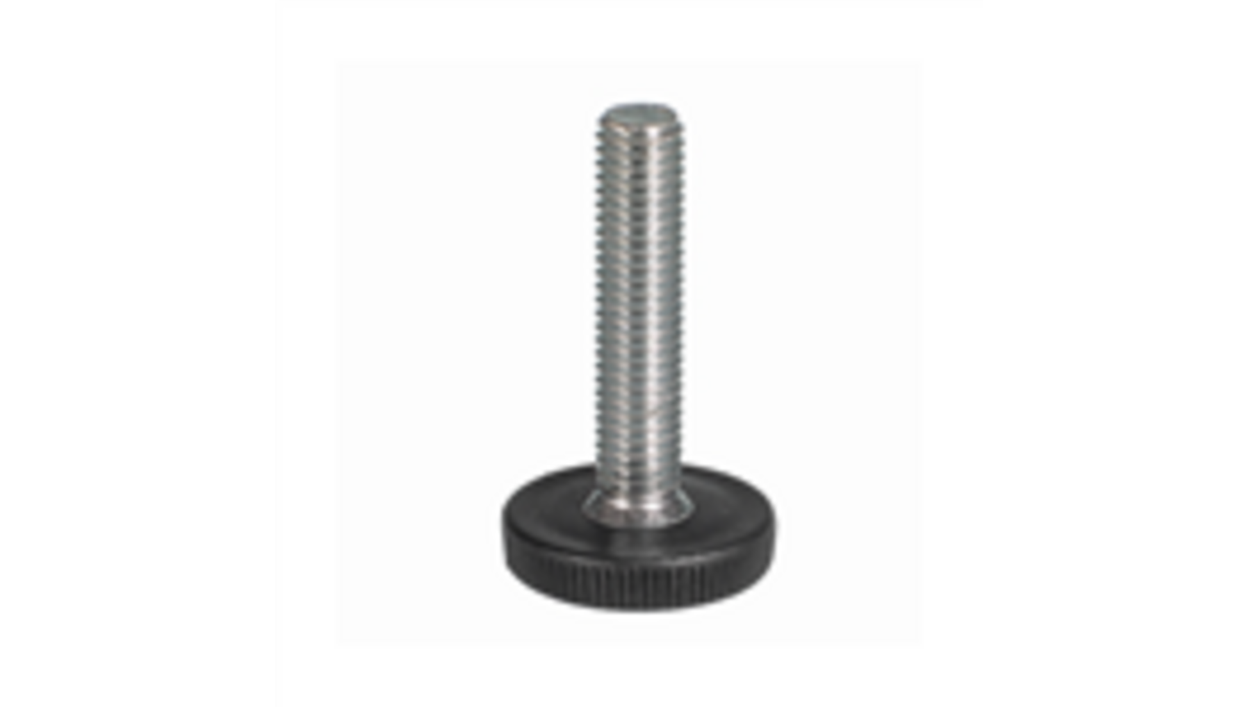 Stelvoet M6, geribbelde voet, draad M6x27mm