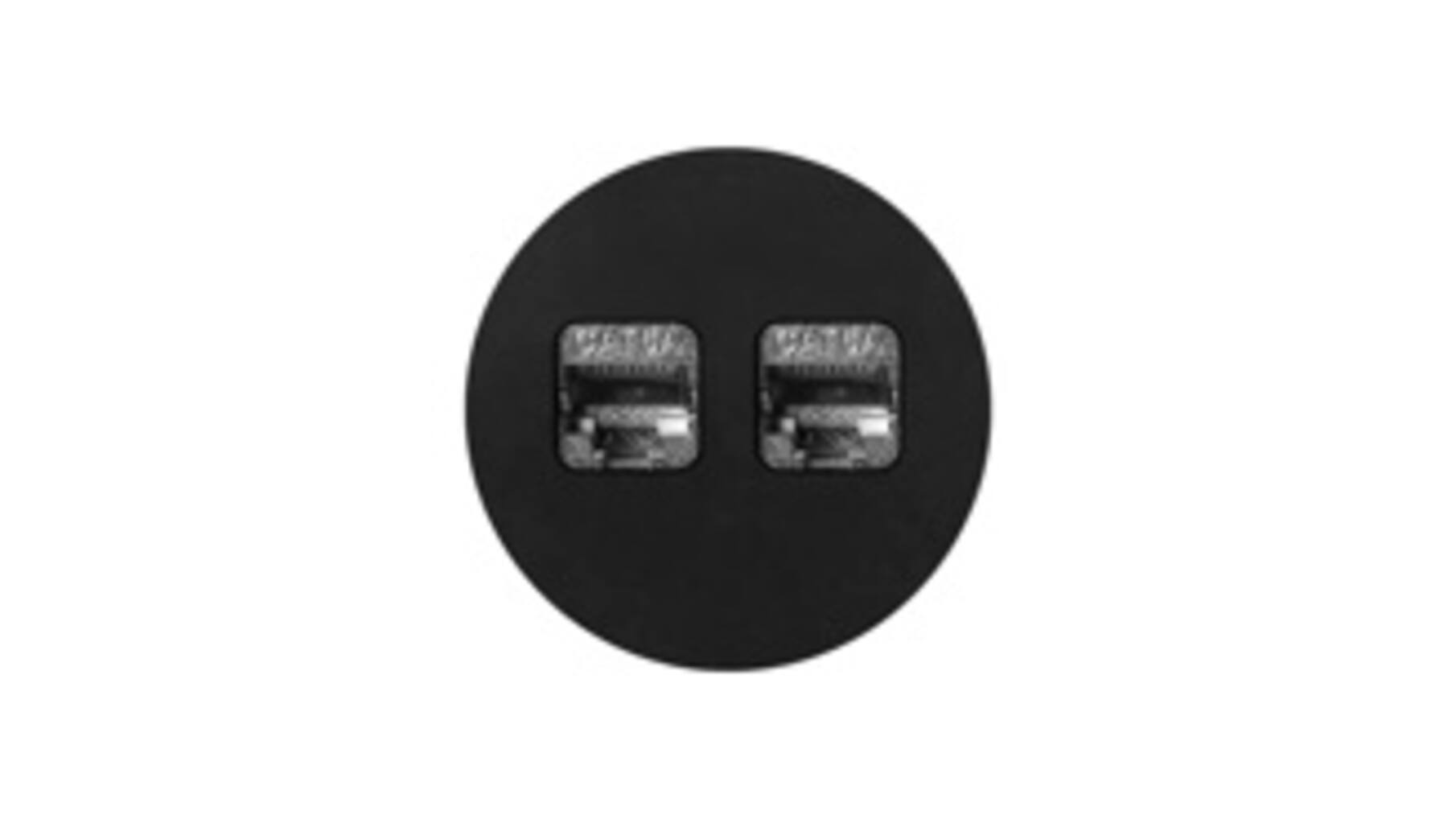 Rond 2.0 Data port  2 Keystones- t.less - black ano