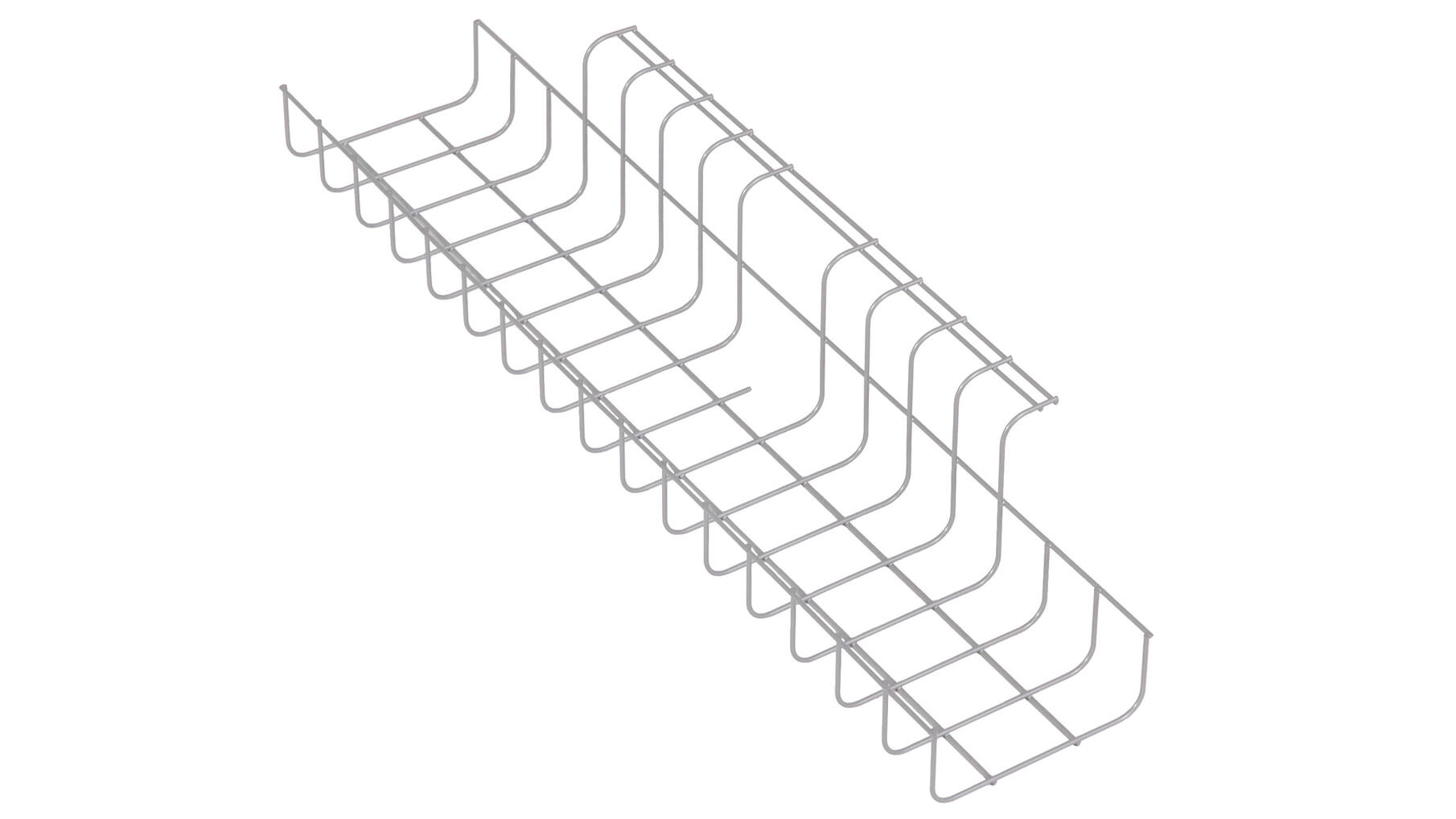 Kabelkorf TRAD 490mm, zilver wordt onder het blad geschroefd