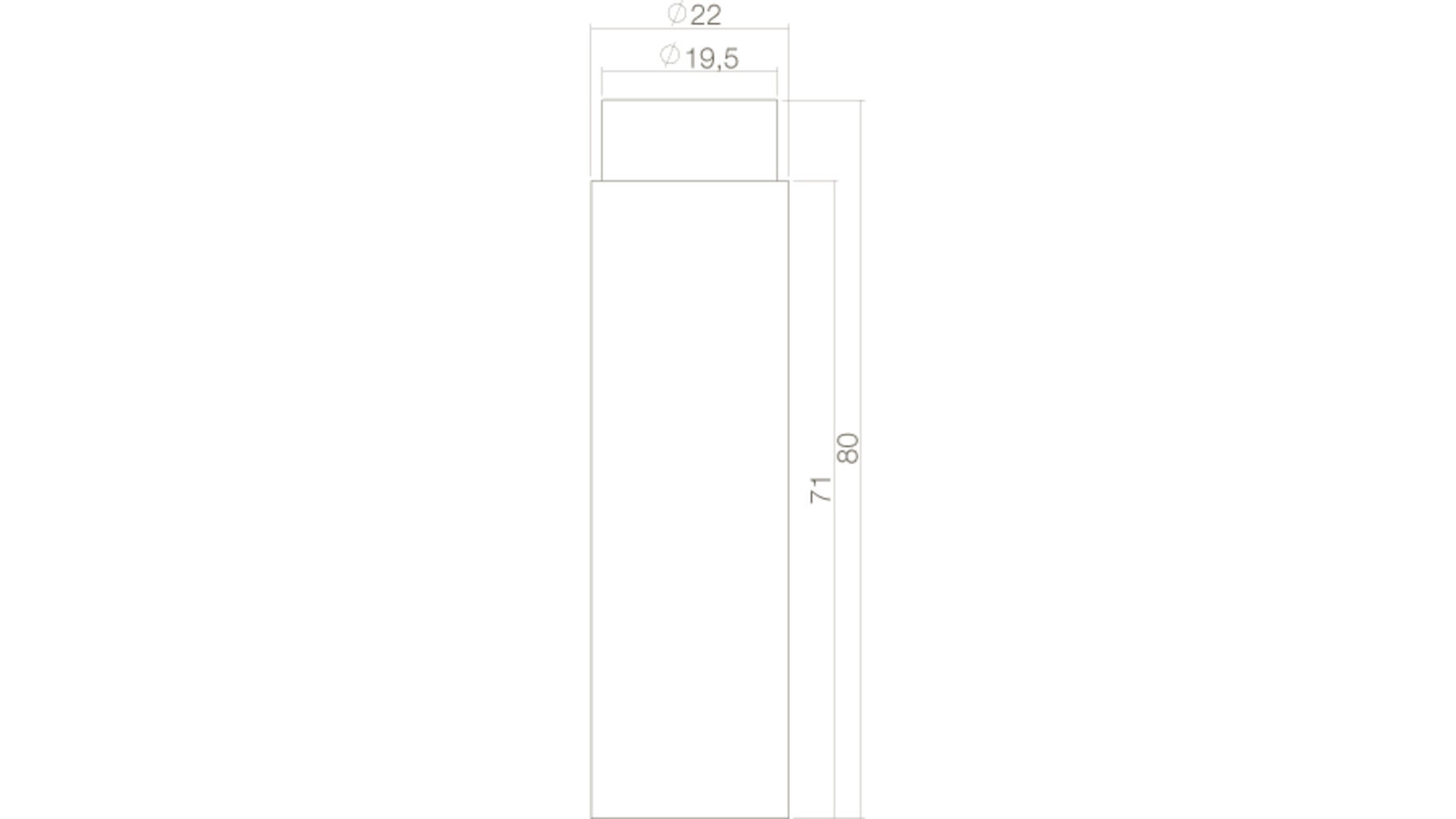 Deurstop wandmontage 22x80mm rvs geborsteld