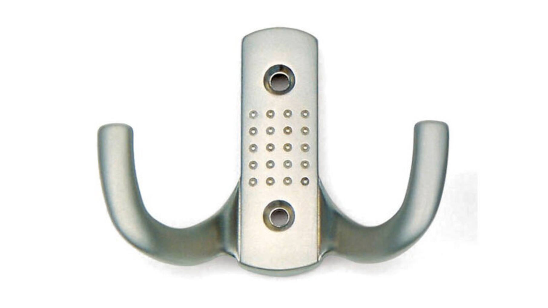 Jashaken RVS look, dubbele haak, 47x70mm, 25mm diep