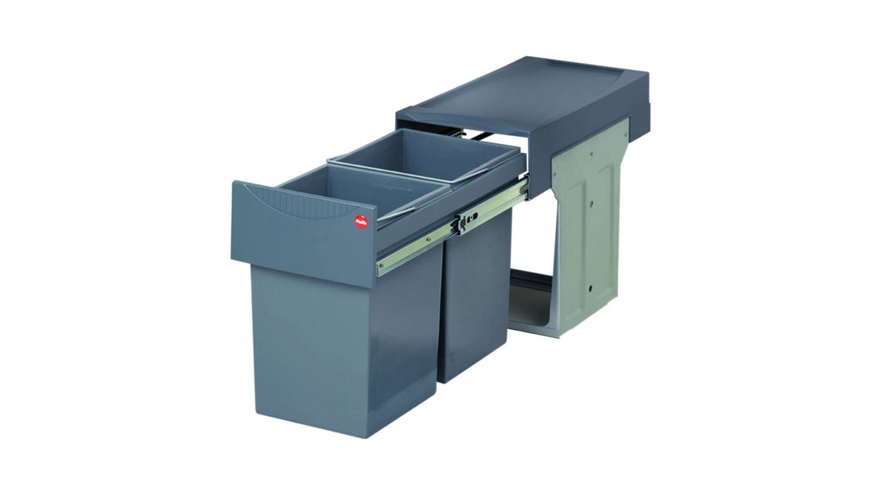 Inbouwafvalemmer 2x15 liter, voor kast 300mm