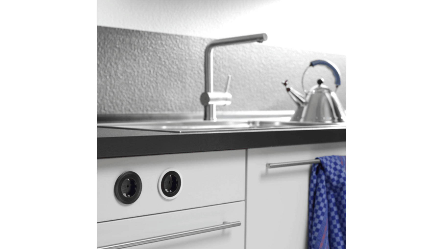 PIX inbouw USB, met zwarte en witte buitenring