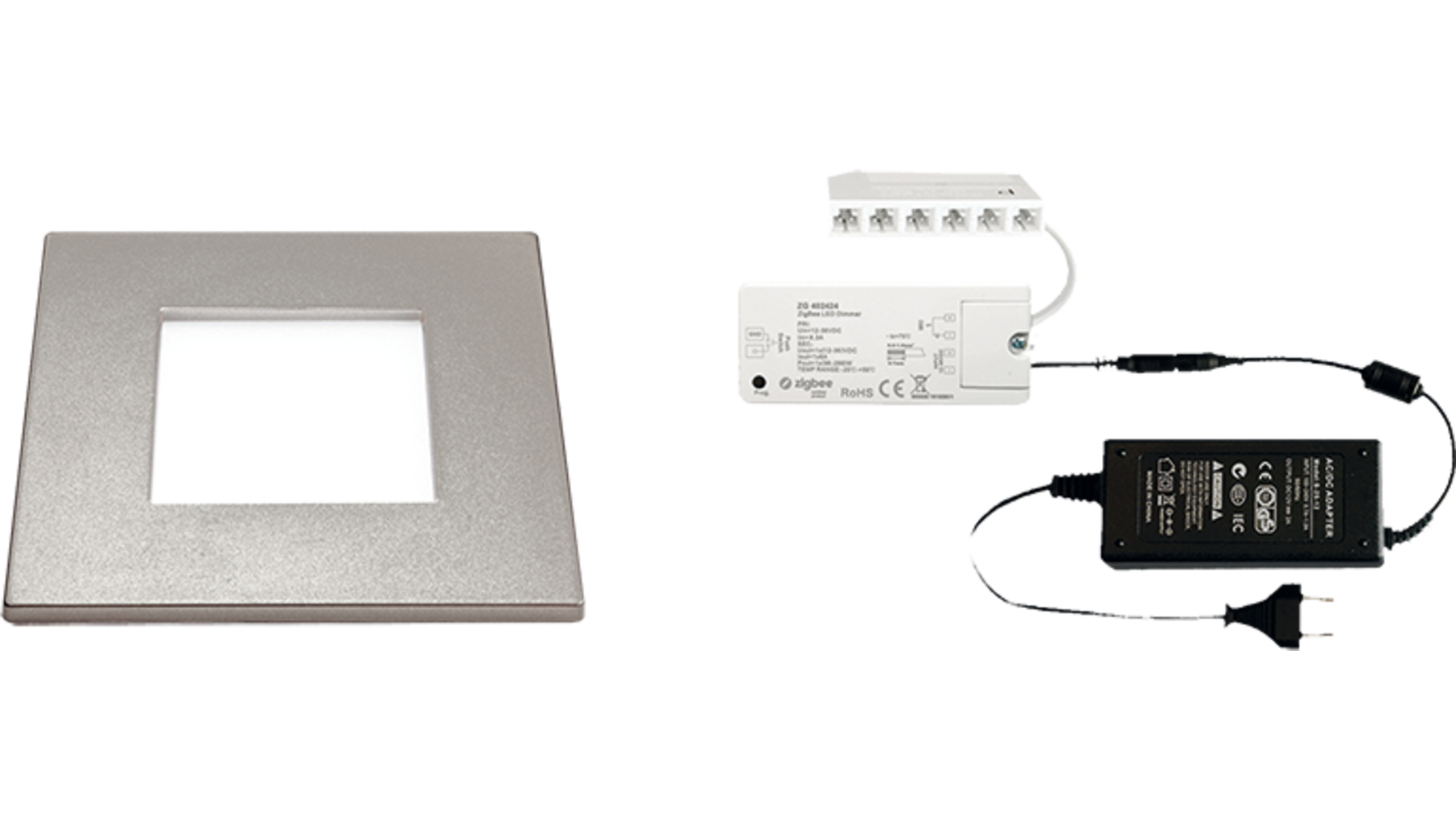 2x Quadrum Titanium Look 12V + ZigBee ontvanger + Driver 24W