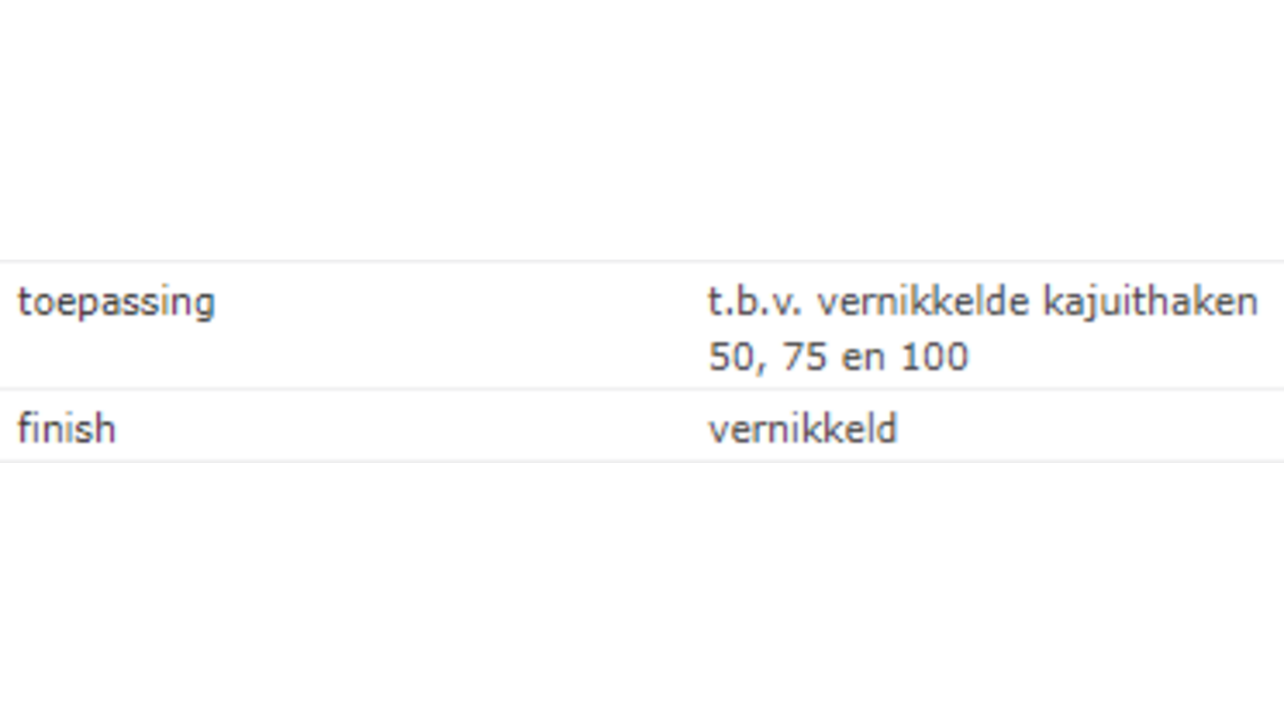 Oog voor Kajuithaak / 50, 75 en 100 mm / messing vernikkeld