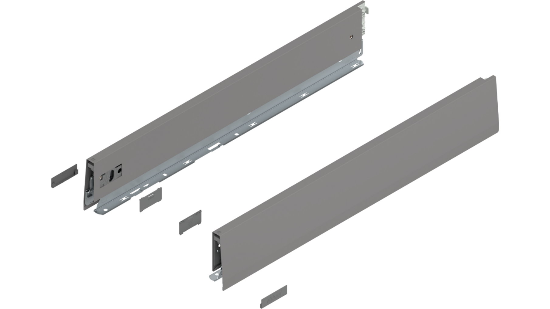 Merivobox zijkant M-hoogte, R+L, 550mm kleur: indium grijs