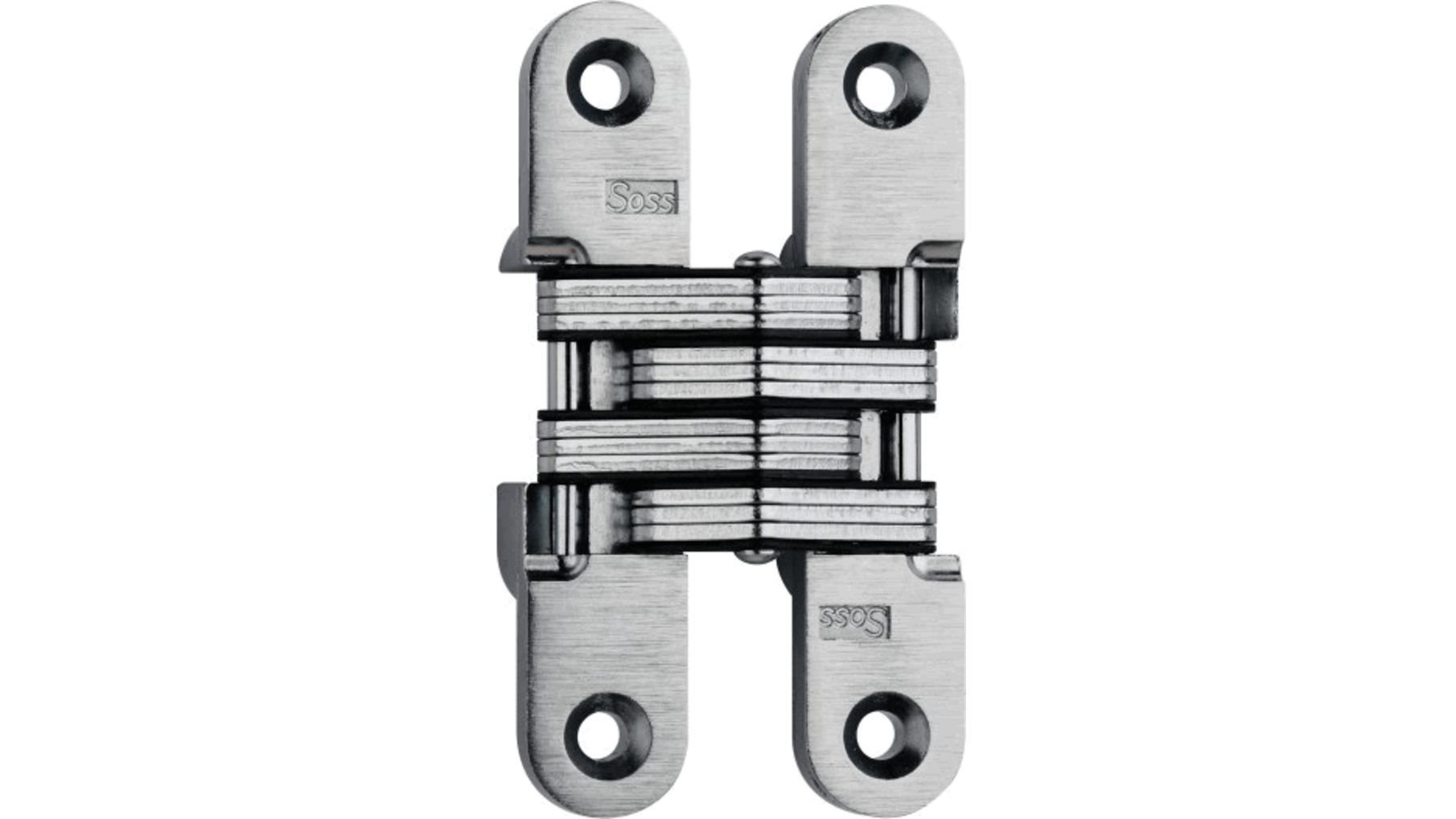 SOSS scharnier mat nikkel 43x9.63mm, houtdikte 13mm minimaal