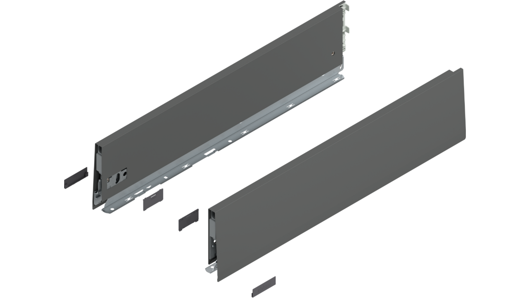 Merivobox zijkant K-hoogte, R+L, 550mm kleur: orion grijs