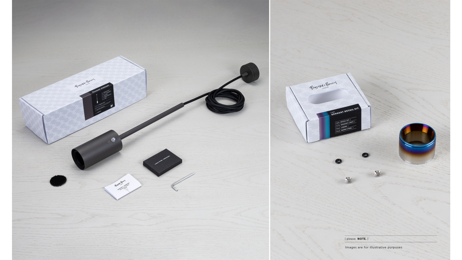 Exhaust Pendant/Linear/Stone/Burnt Steel