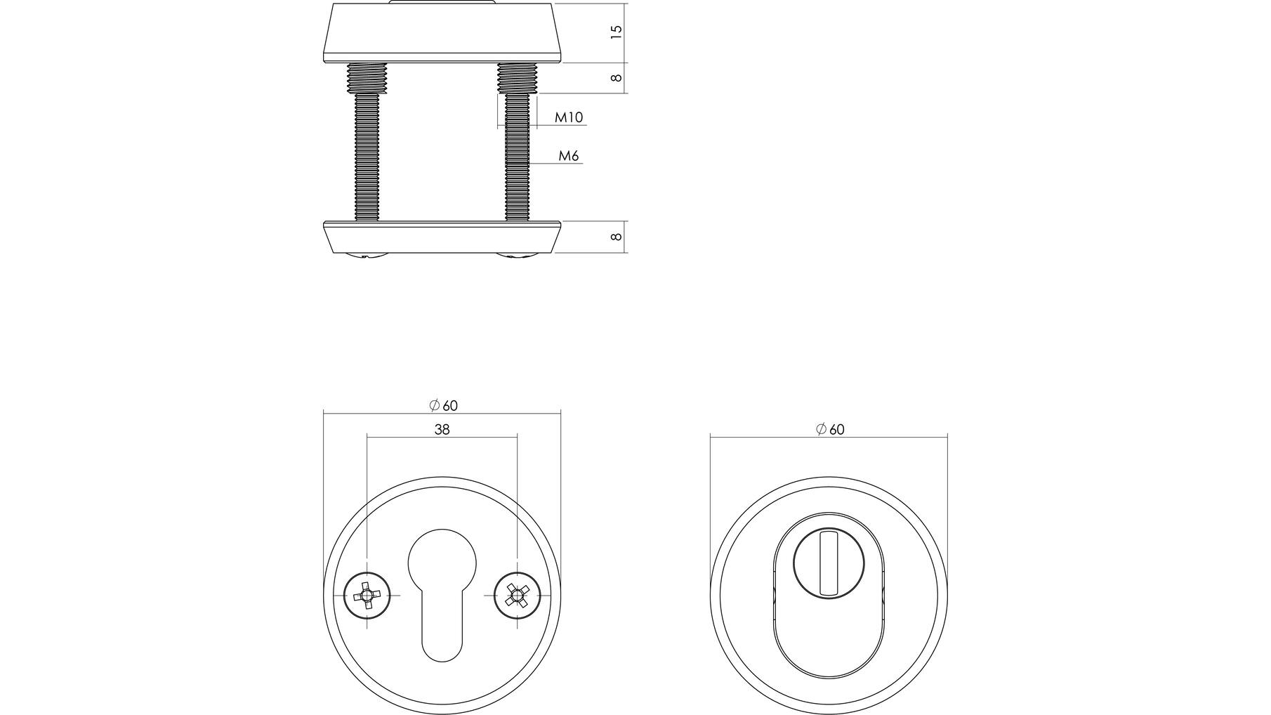 Veiligheidsrozet SKG3 rond+kerntrekbev. aluminium