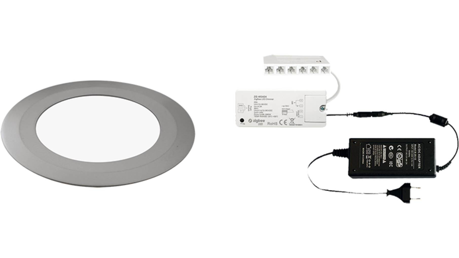 6x Date RVS Look 12V + ZigBee ontvanger + Driver 24W