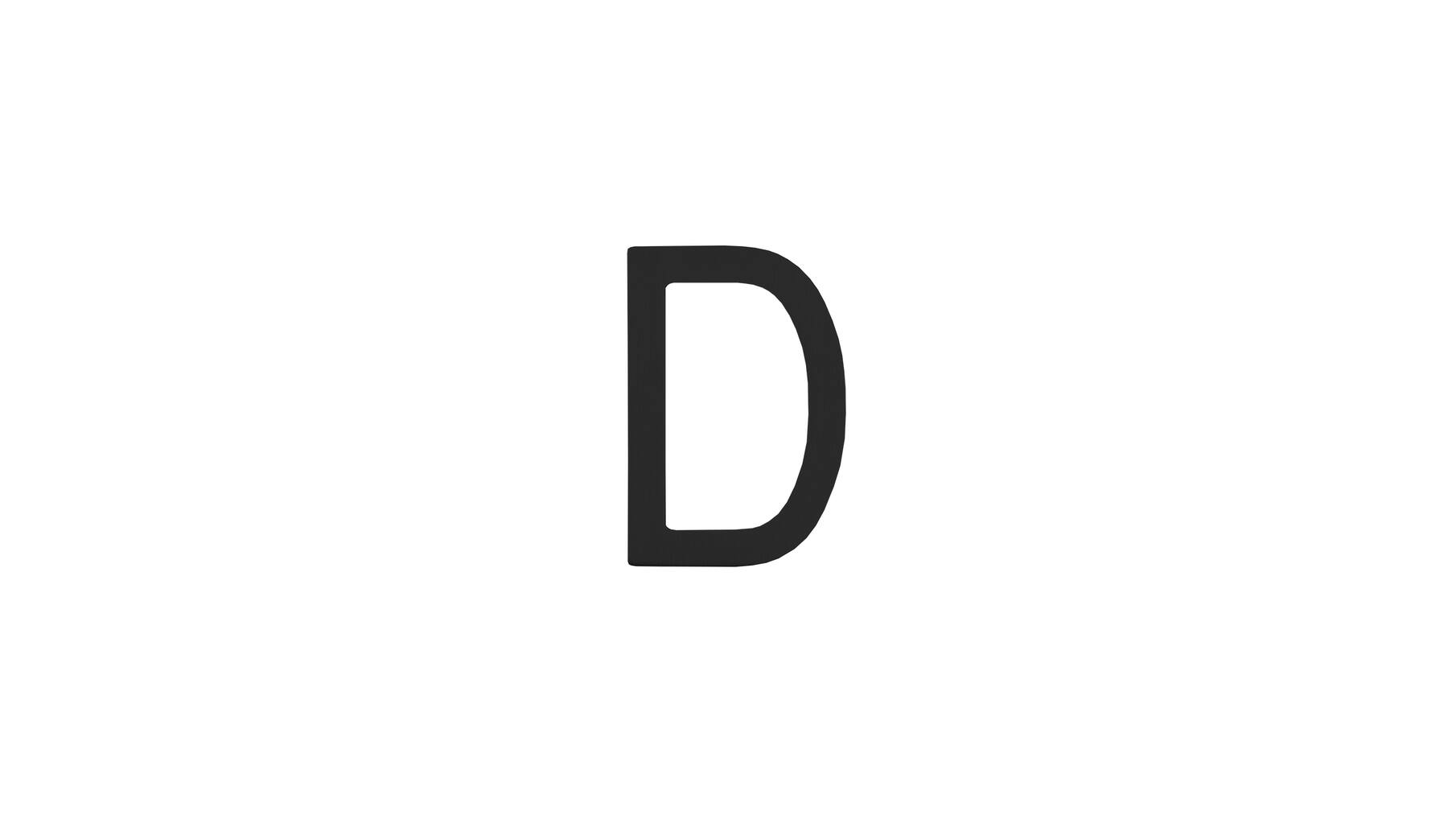 Huisletter D 100mm zwart