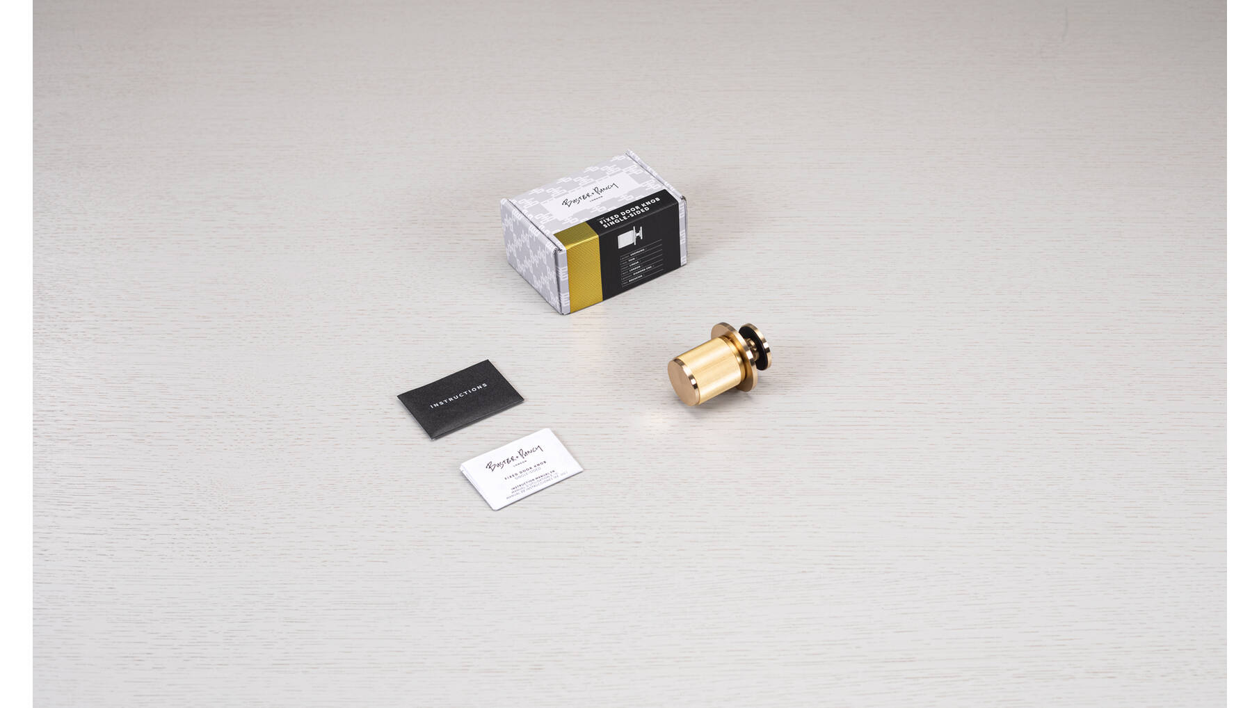 Fixed Door Knob/Single-Sided/Linear/Brass