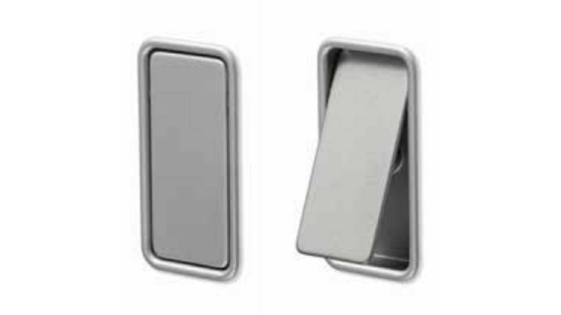 Inlaatgreep 60x30x10mm scharnierend, mat metallic aluminium