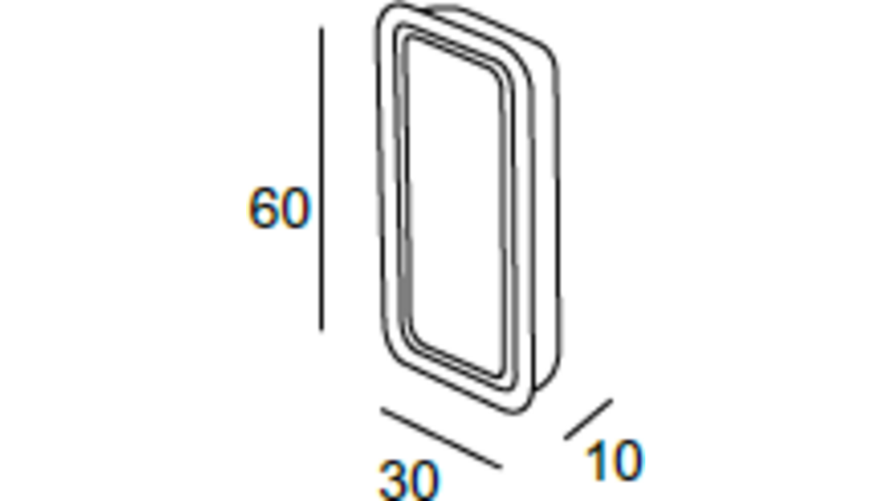 Inlaatgreep 60x30x10mm scharnierend, mat metallic aluminium