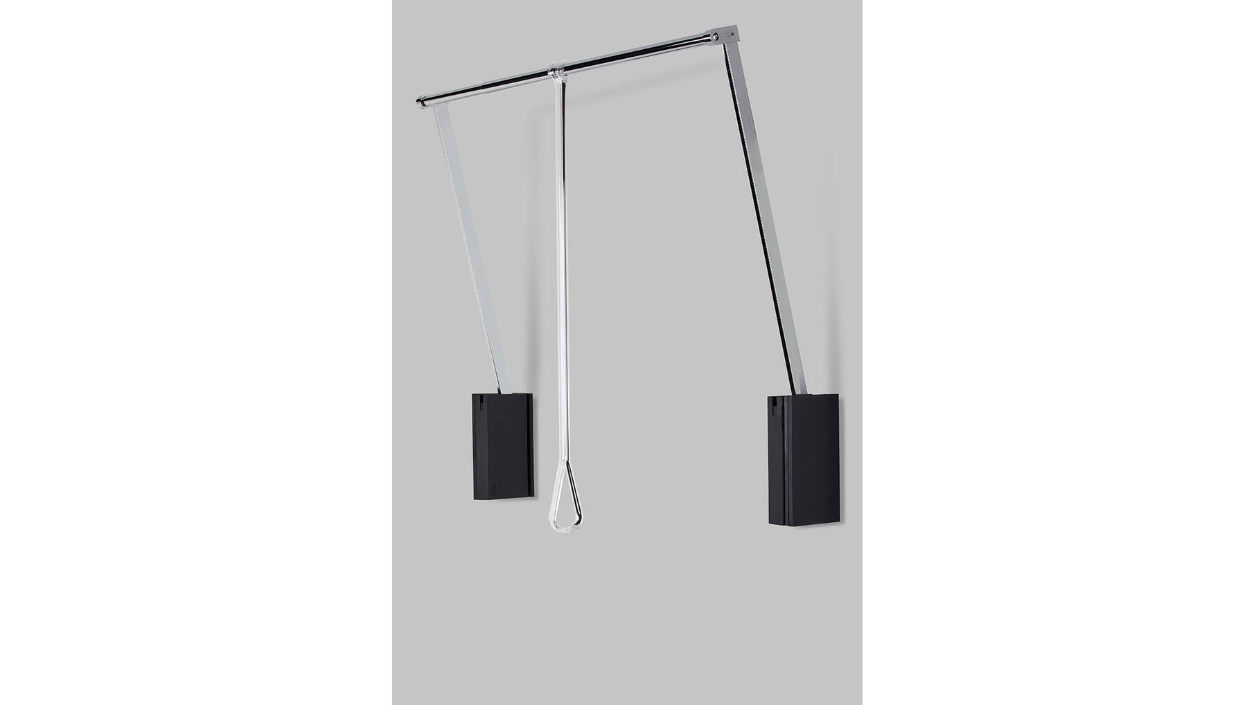 Garderobelift met dubbele soft close 750-1100mm zwart/chroom