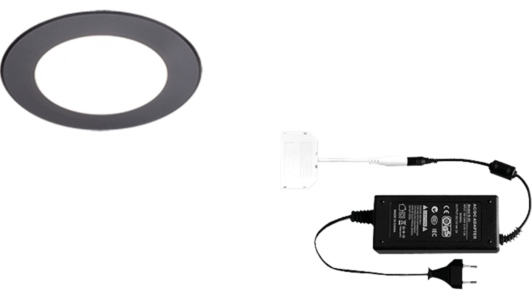 4x Atom mat zwart 24V + Driver 24W