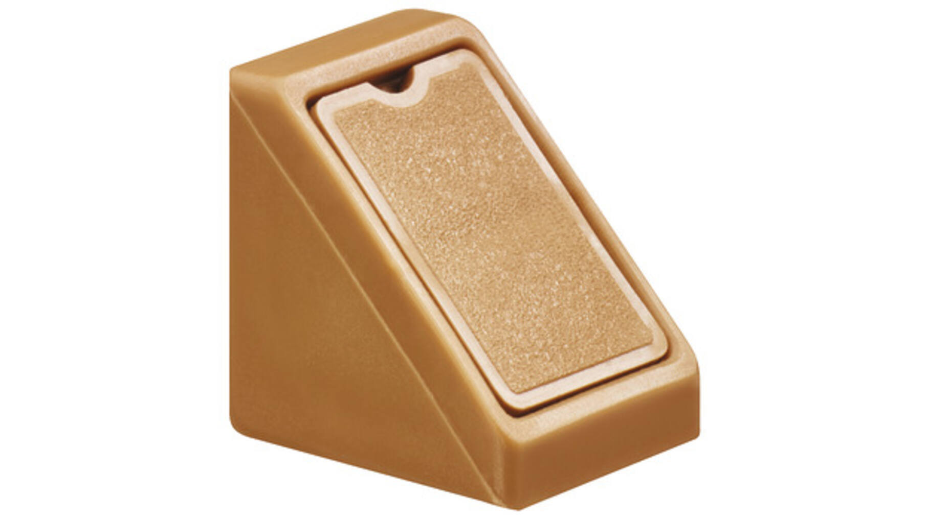 Hoekverbinder mini lichtbruin, 2 schroefgaten, met afdekkap