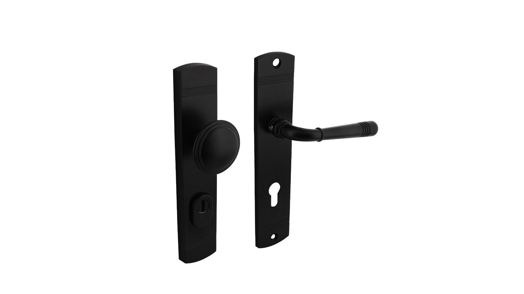 VD-beslag Helena knop/kruk PC 72mm+kerntrekbev. mat zwart