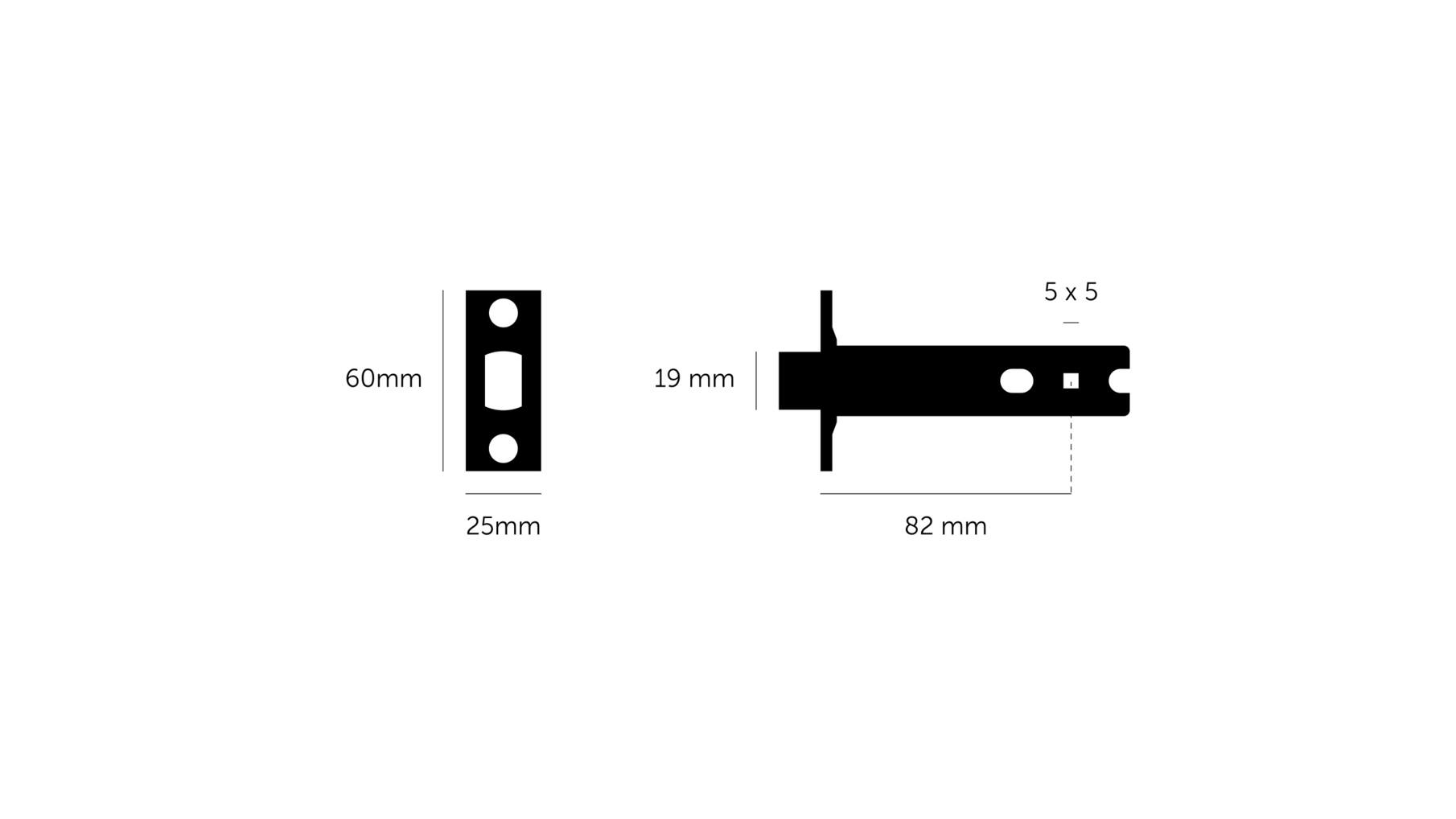 Deadbolt Latch/For Thumbturn Lock/82Mm Backset/Steel