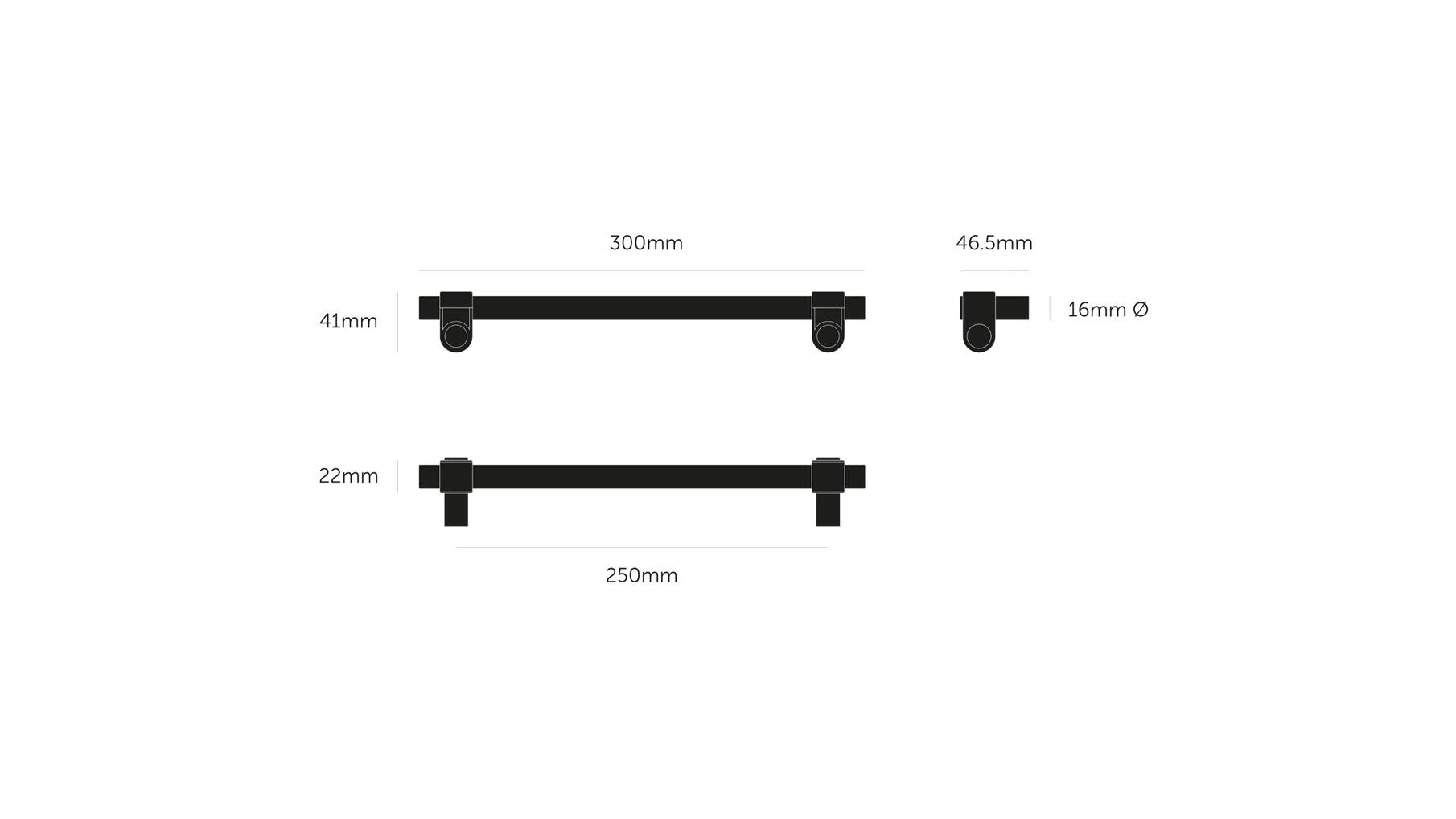 Pull Bar/Medium 300Mm/11.8 Inches/Cast/Brass