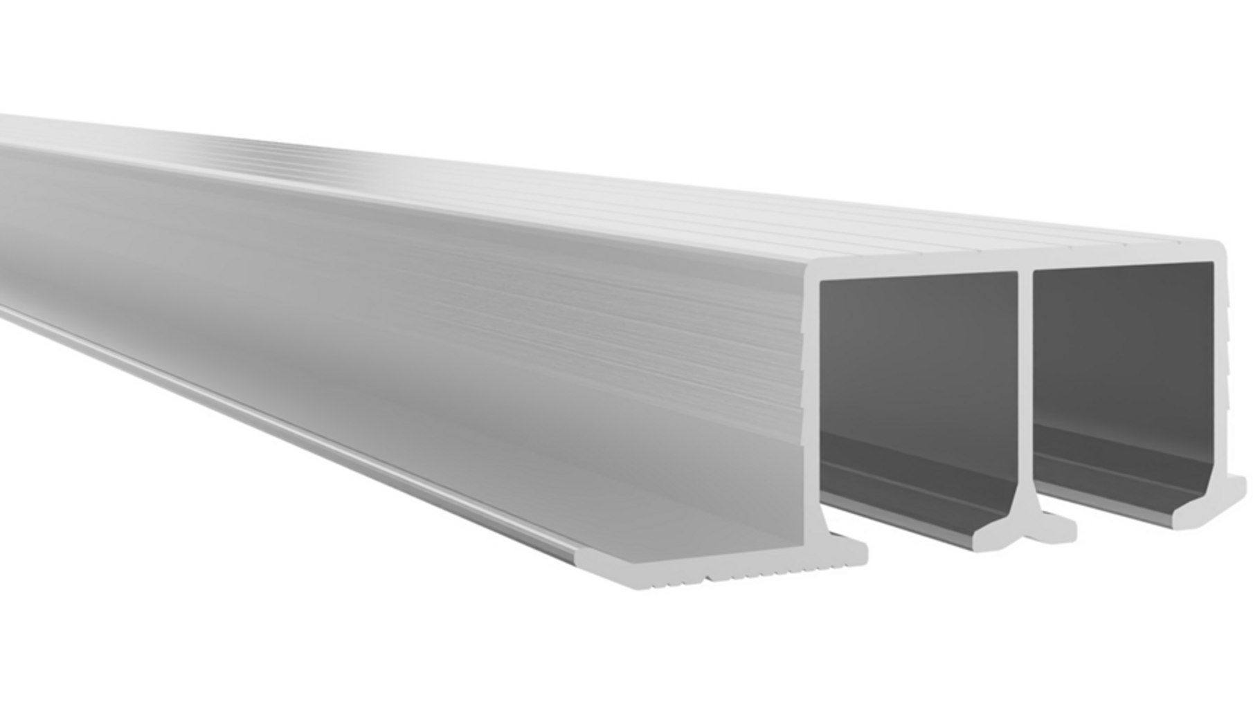 Speedboat dubbel bovenprofiel met flens lengte 2500mm zilver