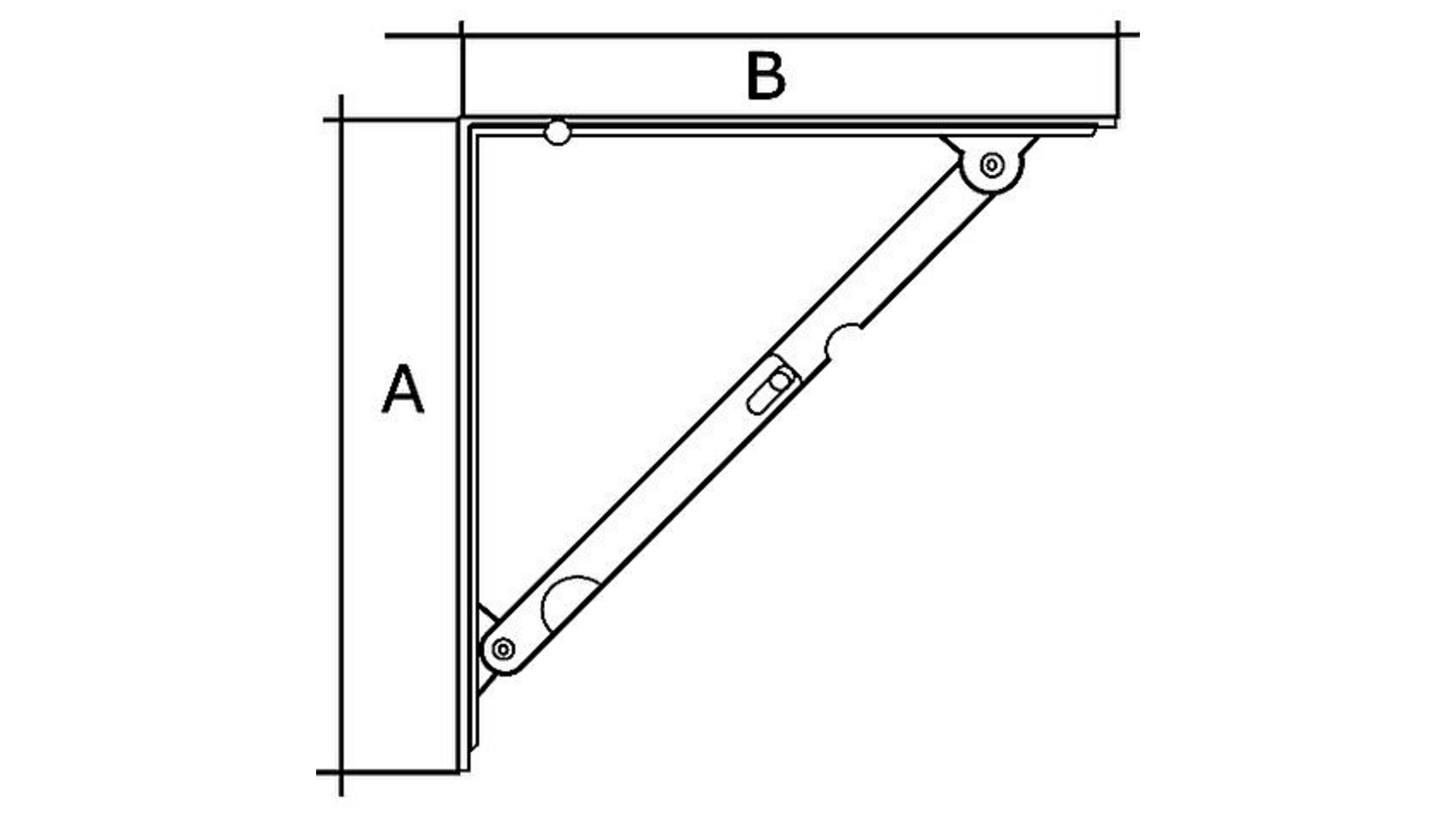 Plankdrager opvouwbaar / 200x200mm / staal wit gelakt