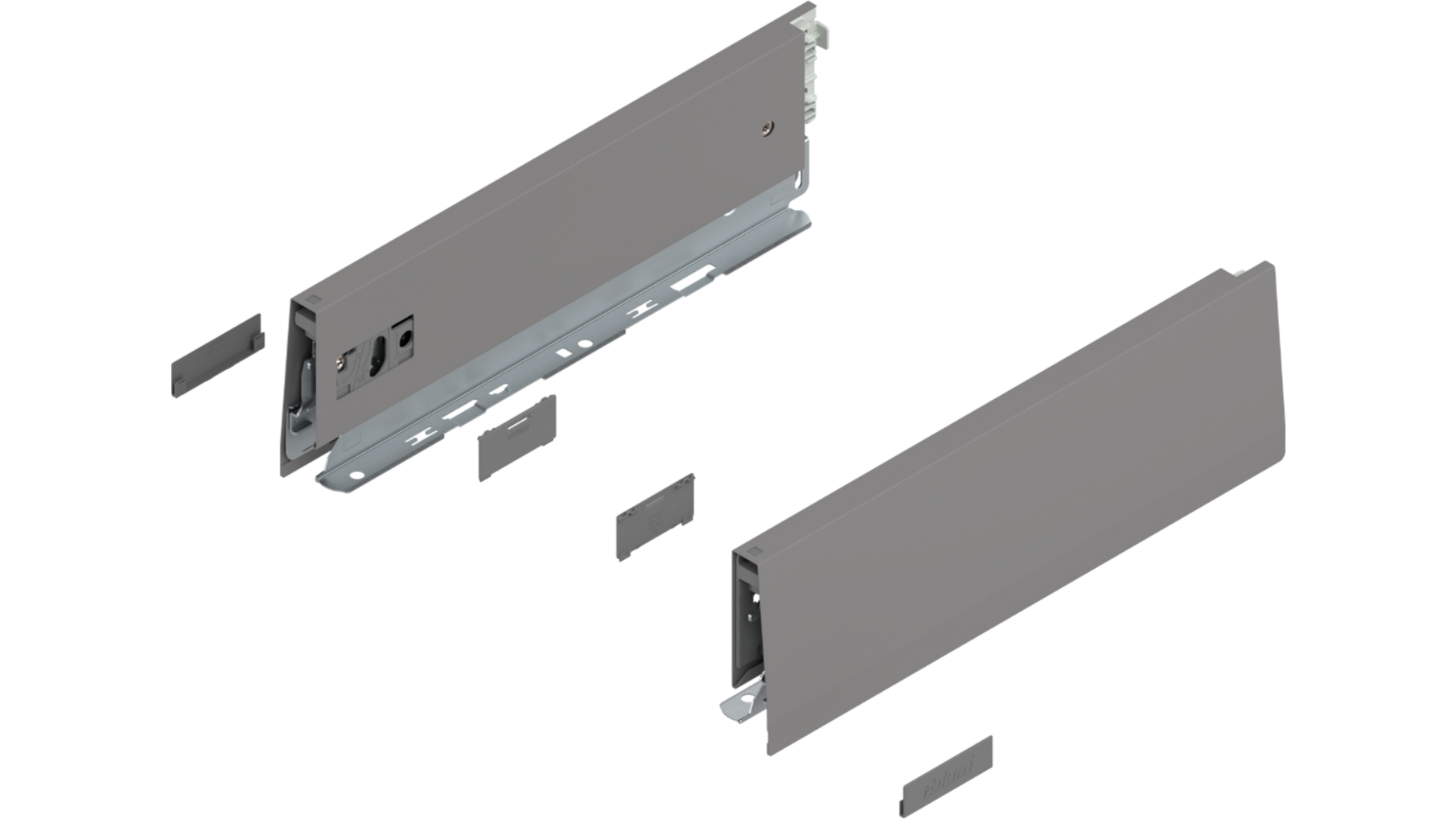 Merivobox zijkant M-hoogte, R+L, 300mm kleur: indium grijs