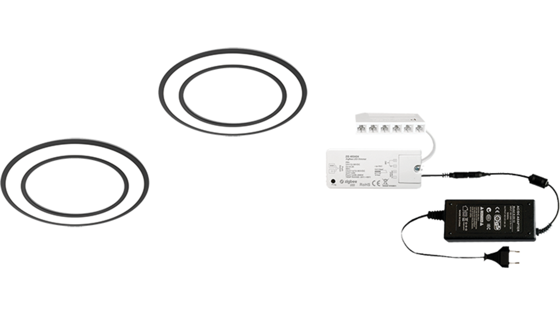 1 x Holl BH mat zwart 24V + Zigbee ontvanger + Driver 24W