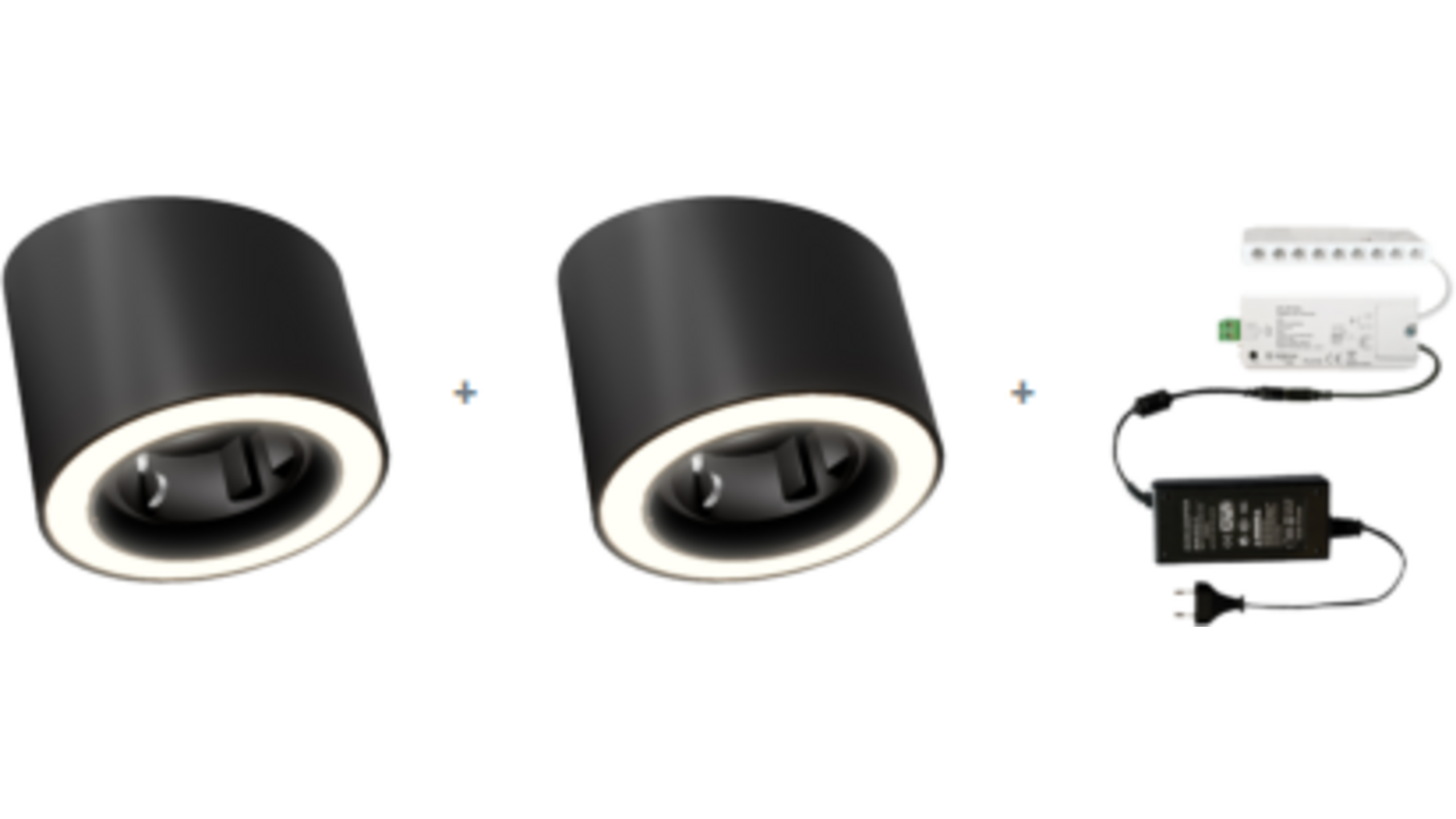 2x Unika mat zwart WCD 24V + MC-Easy + Driver 36W