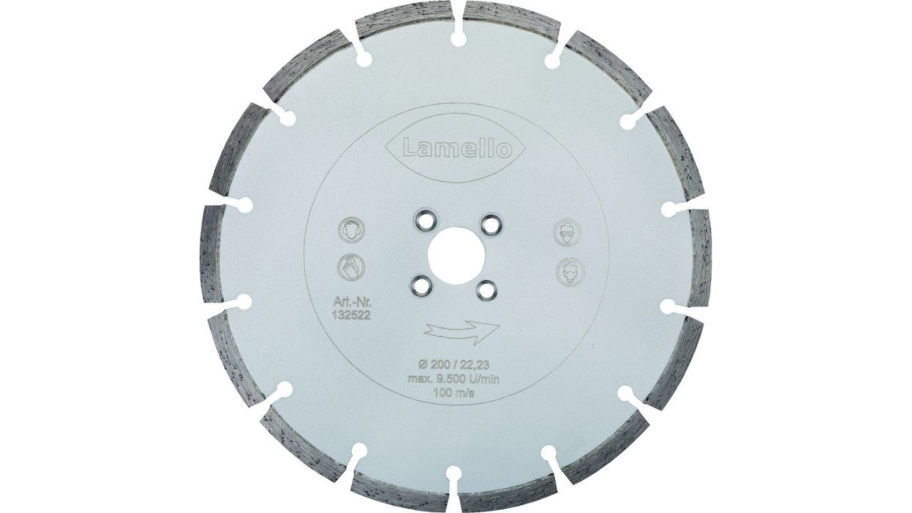 Diamant zaagblad ø200x2,6x22 mm, snijdiepte 68mm