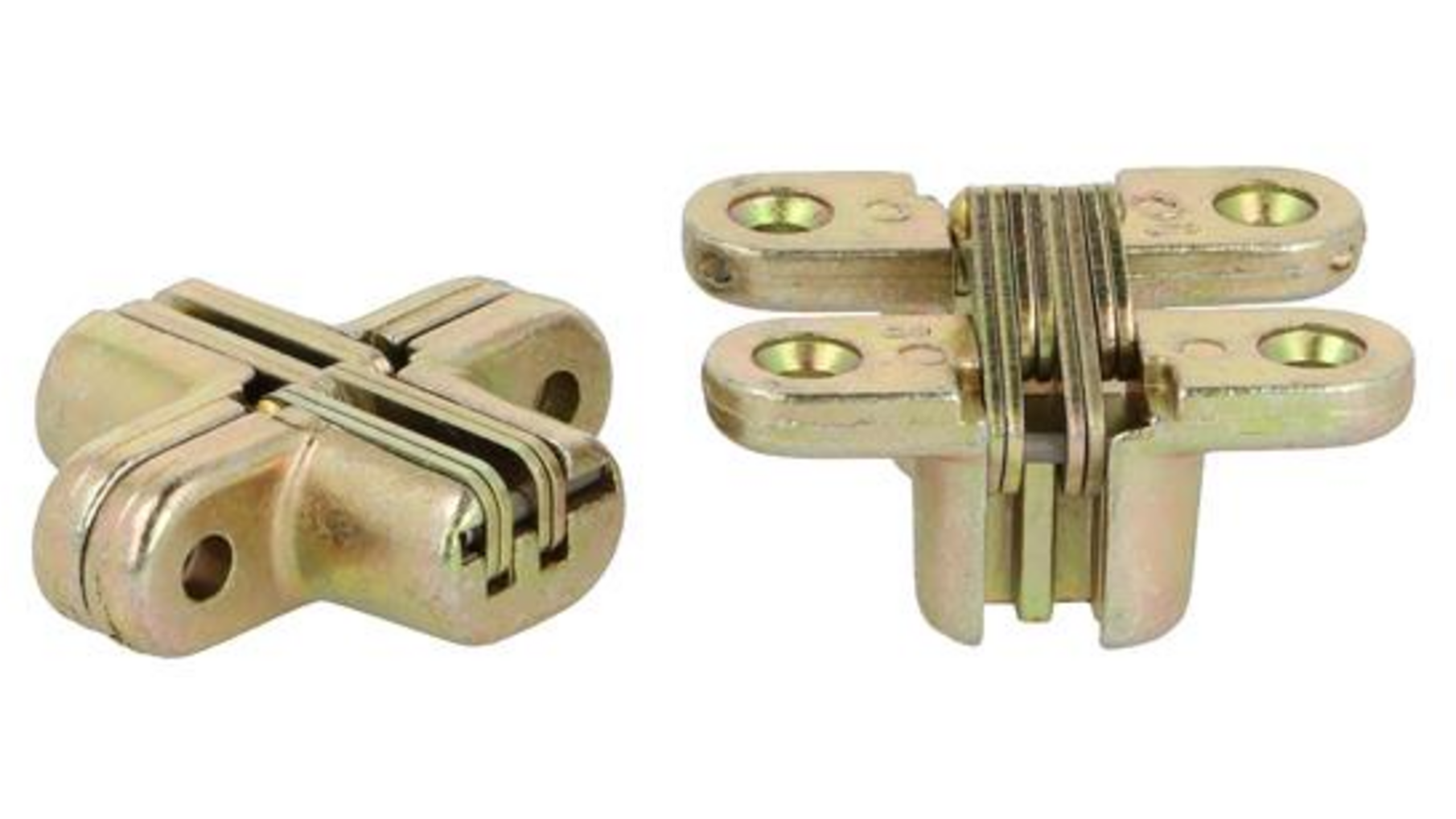Vici scharnier 44x13mm geel verzinkt