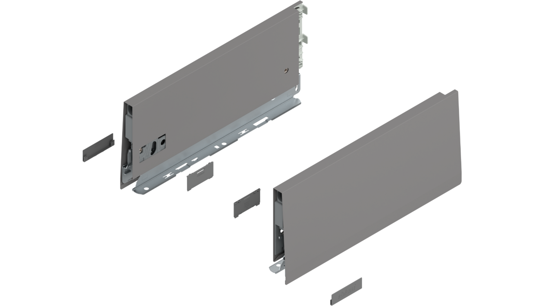 Merivobox zijkant K-hoogte, R+L, 300mm kleur: indium grijs