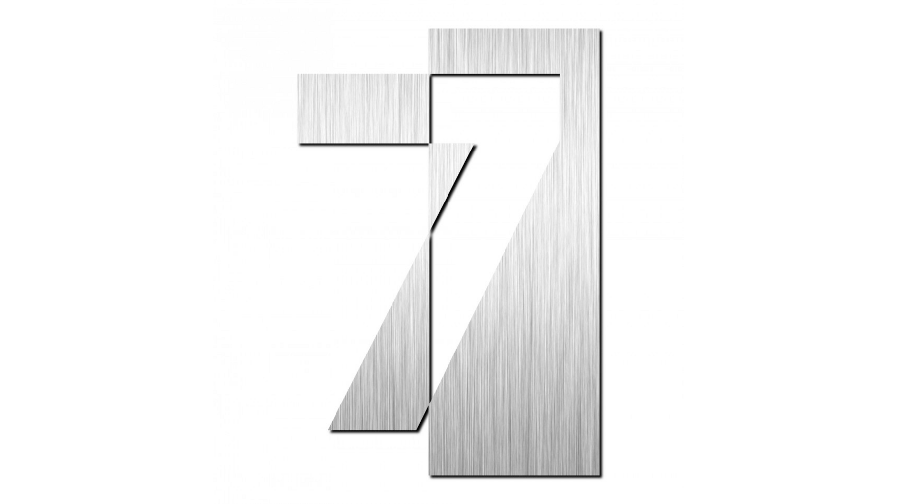 Huisnummer "7" hoogte 75mm, RVS geborsteld