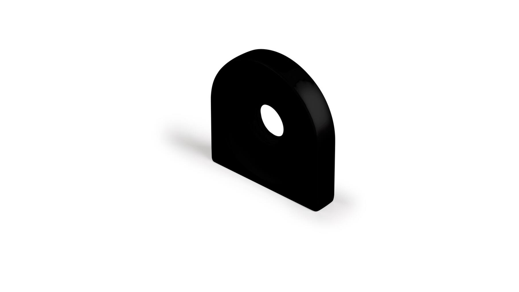 Knop CIRCLE met gat, mat zwart 40x8x40mm, hartmaat 32mm