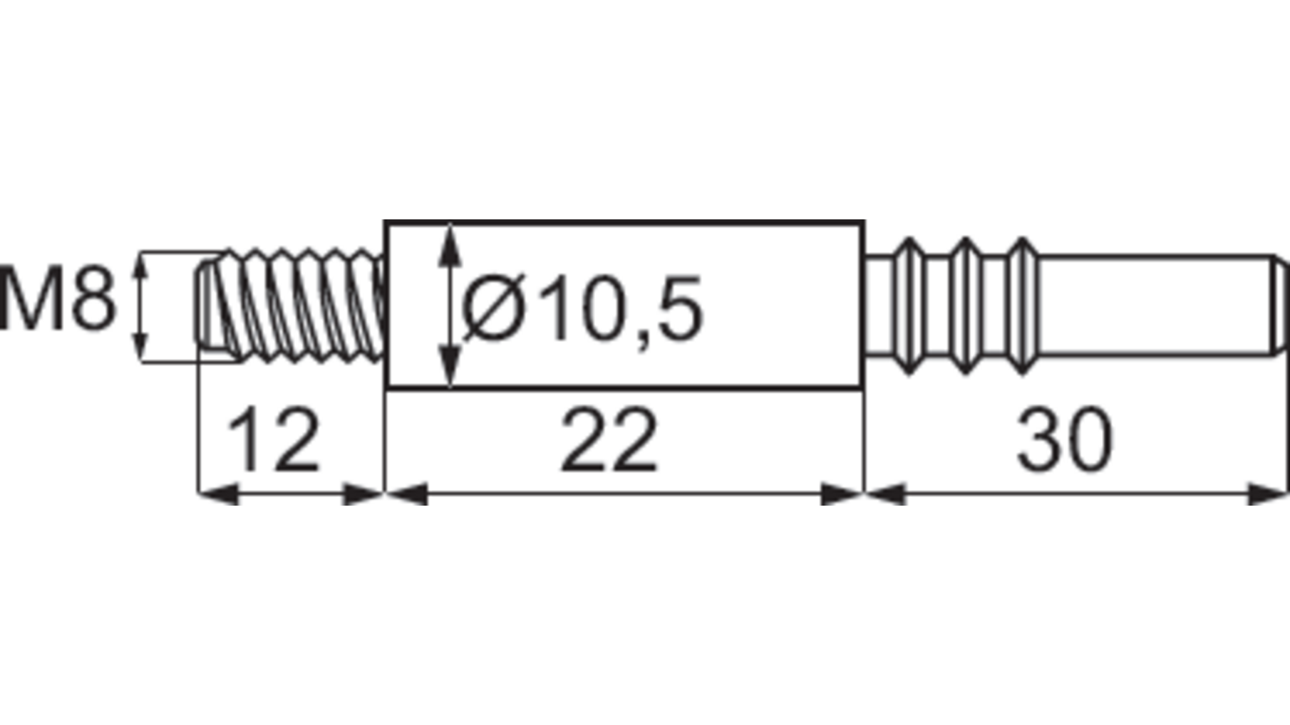 Pen M8 52mm lang, voor FUERTE en JUMBOFIX, VE=100 stuks