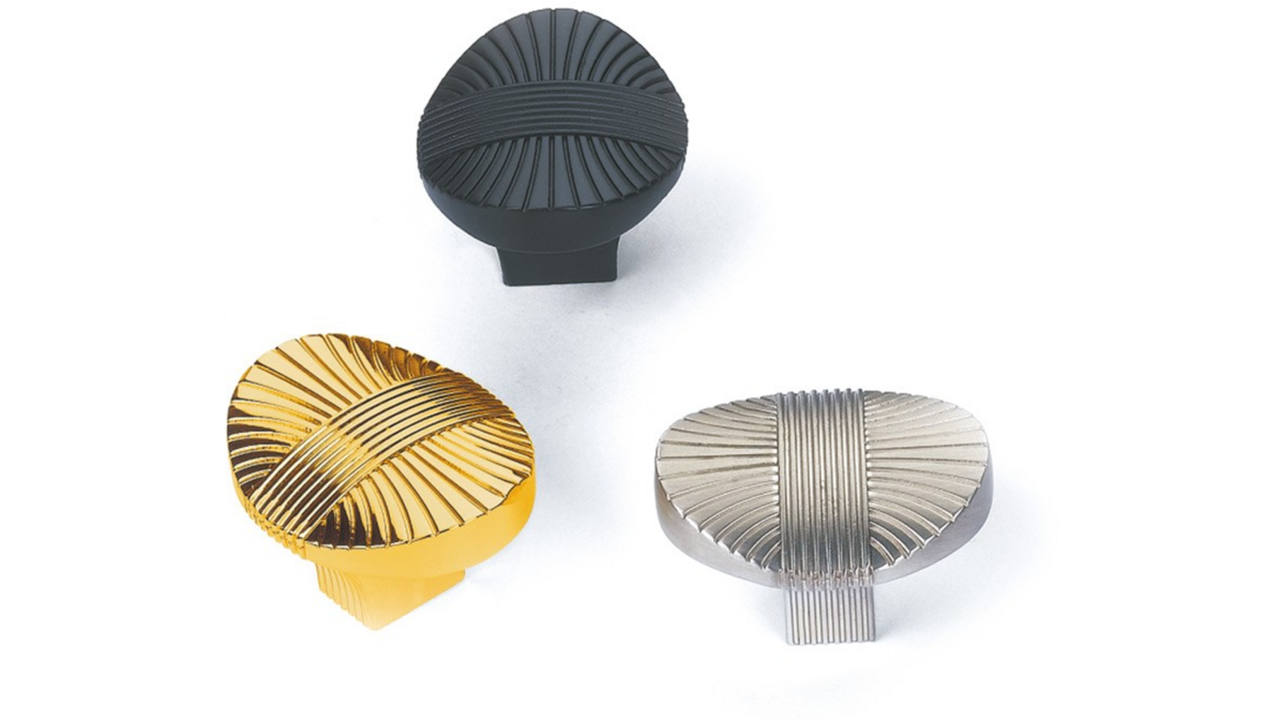 Knop REED geborsteld tin 35x30mm