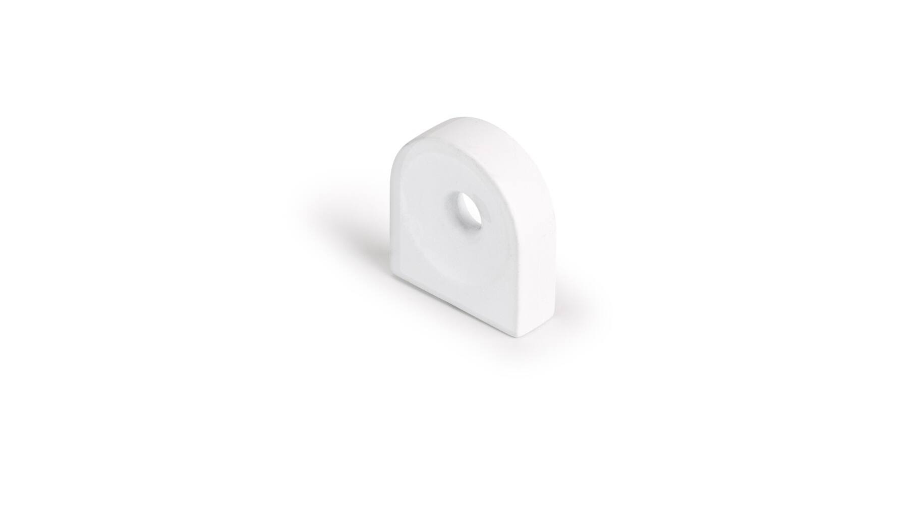 Knop CIRCLE met gat, mat wit 40x8x40mm, hartmaat 32mm