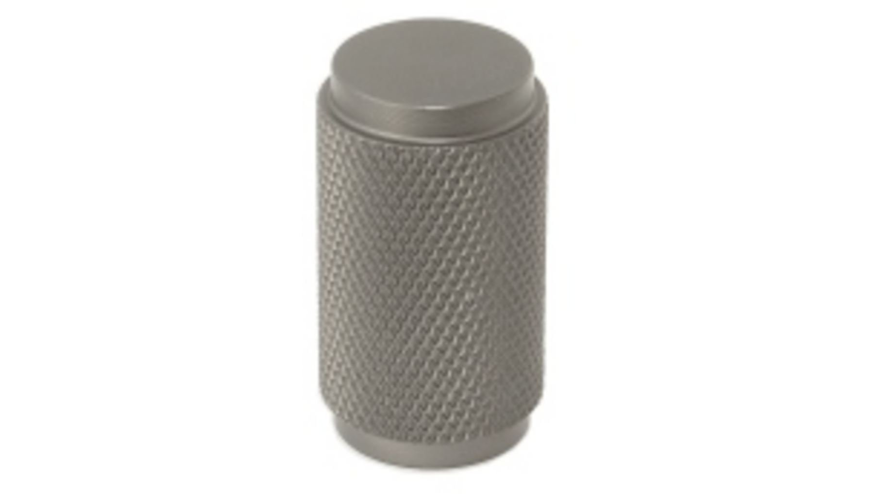 Knop diameter 16mm aluminium geribbeld antraciet hoogte 27mm