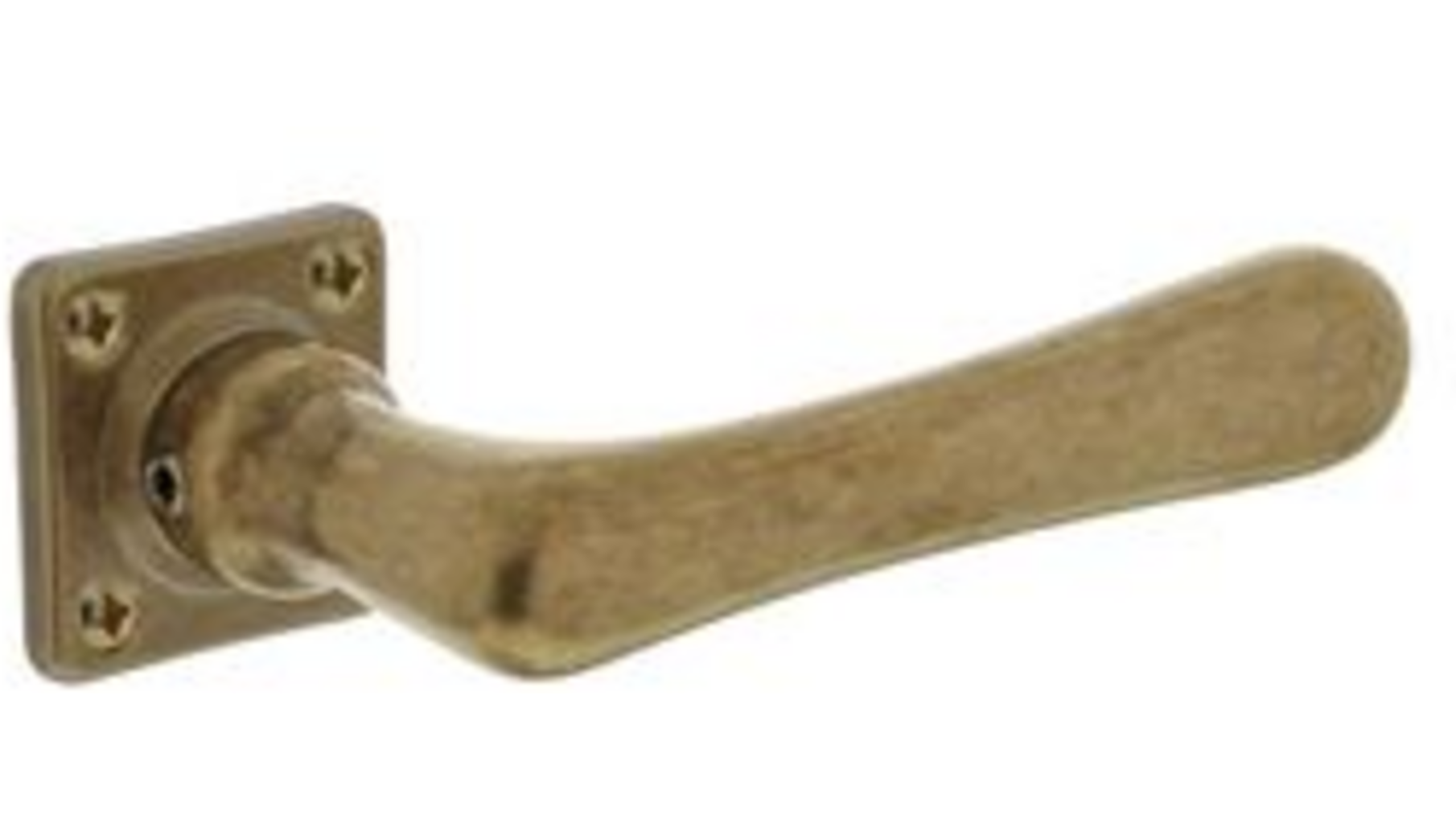 Deurkruk Trento met rozet 38x38x7mm messing getrommeld
