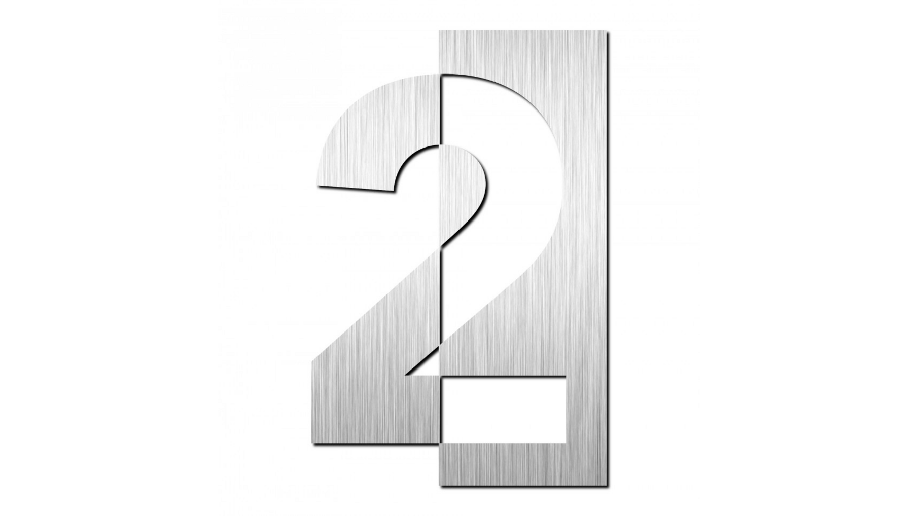 Huisnummer "2" hoogte 125mm, RVS geborsteld