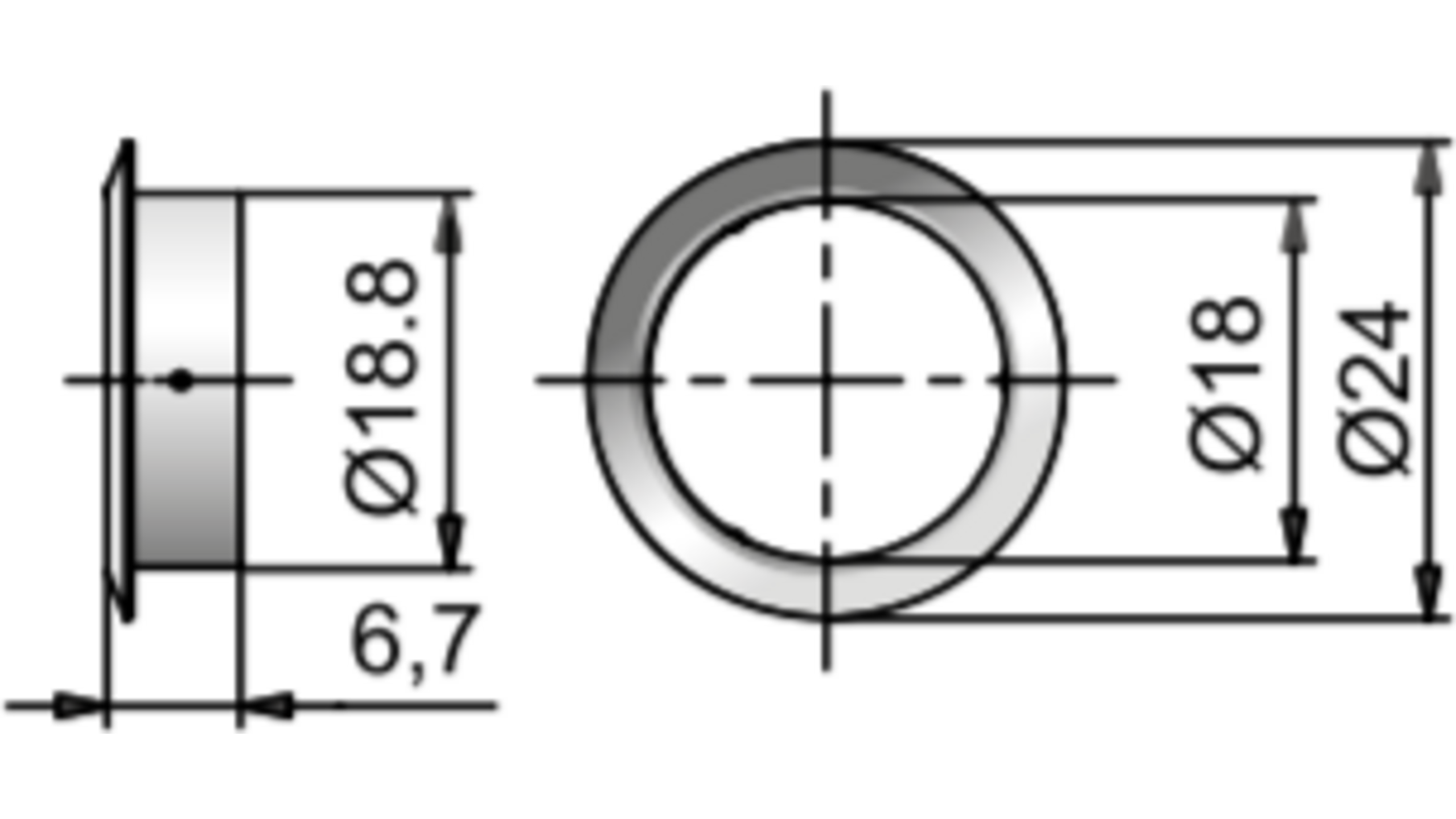 Rozet 18.1mm vernikkeld alle cilindersloten met 18mm
