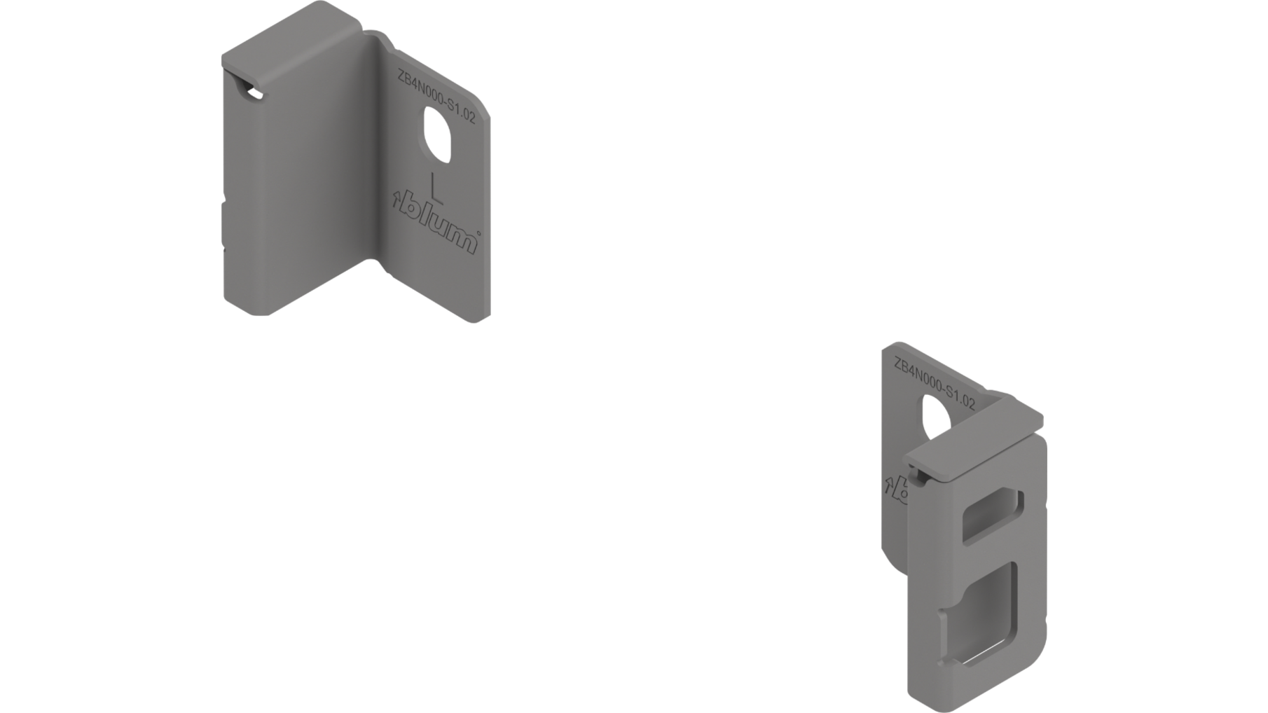 Rugwandhouder Merivobox N- hoogte, L+R, indium grijs