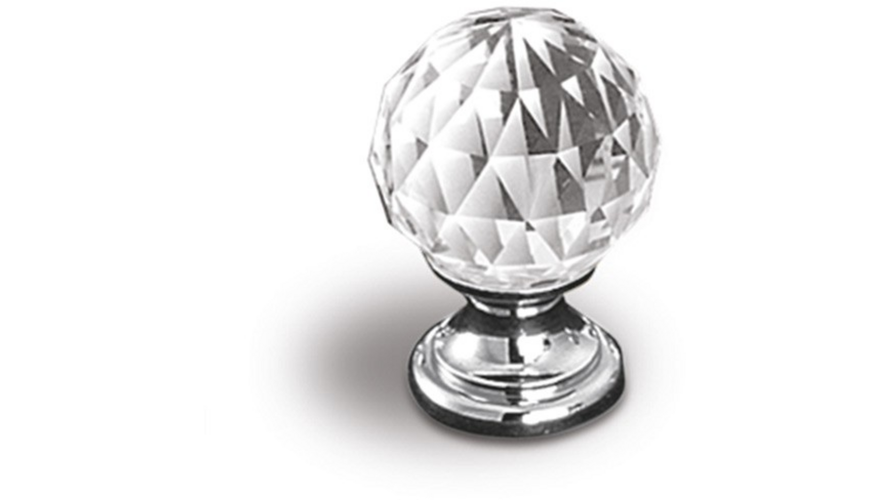 Knop SWAROVSKI CRYSTAL met voet glans chroom, 30mm