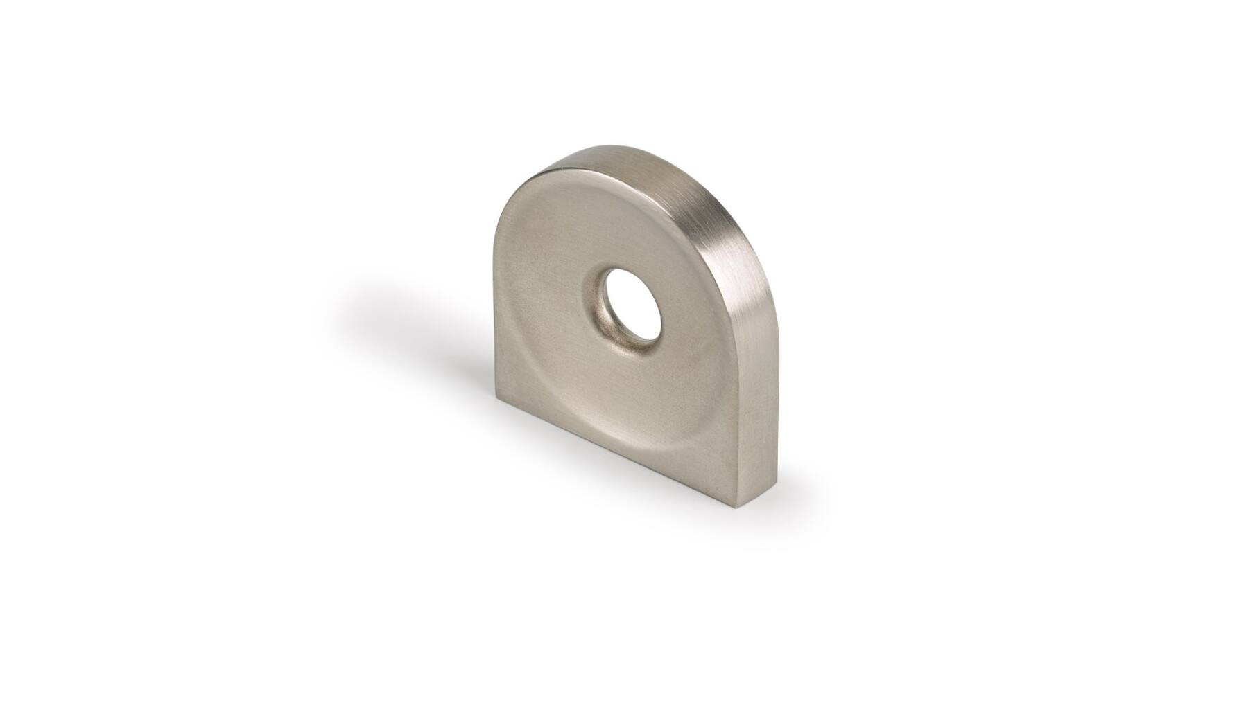 Knop CIRCLE met gat, geb. nikkel 40x8x40mm, hartmaat 32mm