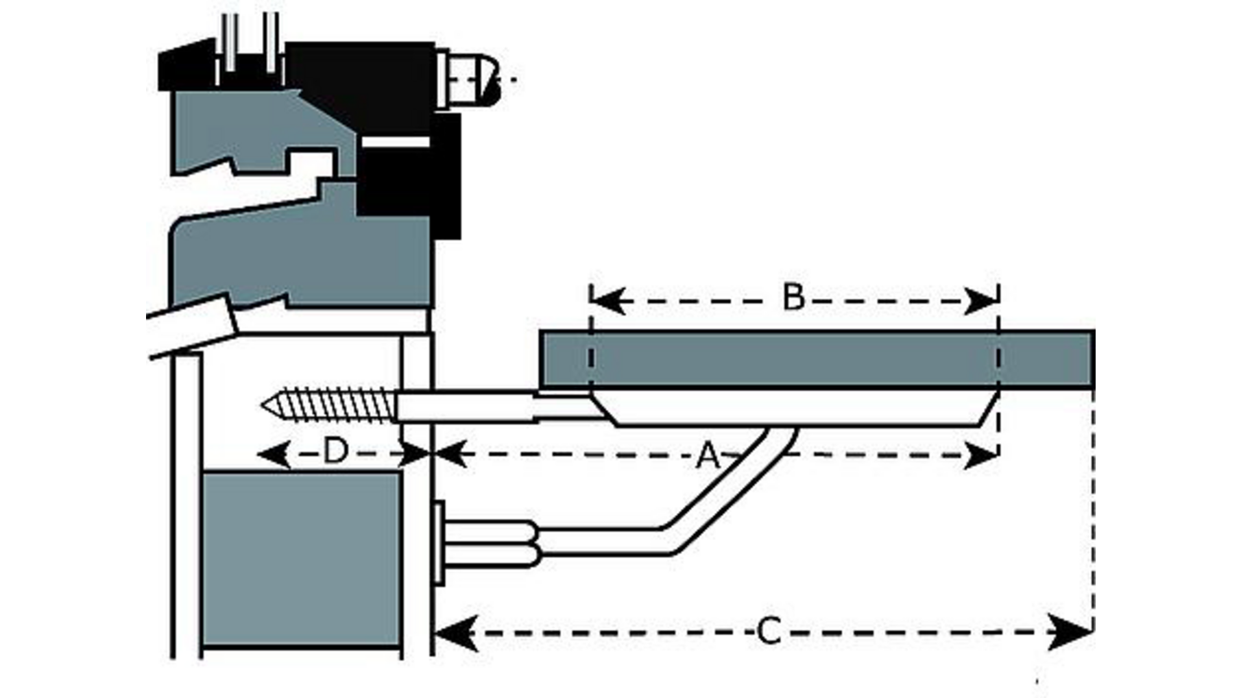 Vensterbankdrager / draagvlak 220mm / staal wit geëpoxeerd