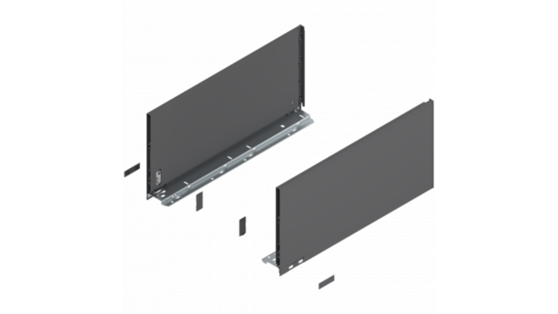 Legrabox ladezijde F, oriongrijs 600mm, hoogte 241mm