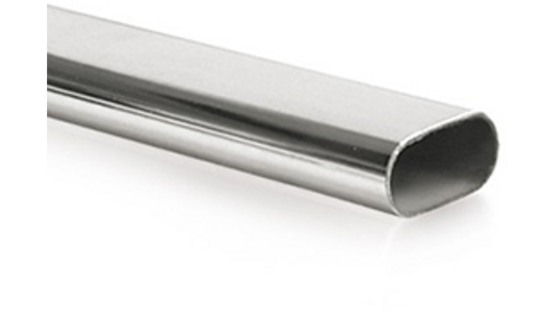 Roede 30x15mm glans chroom, lengte 1900mm, 0.8mm dik
