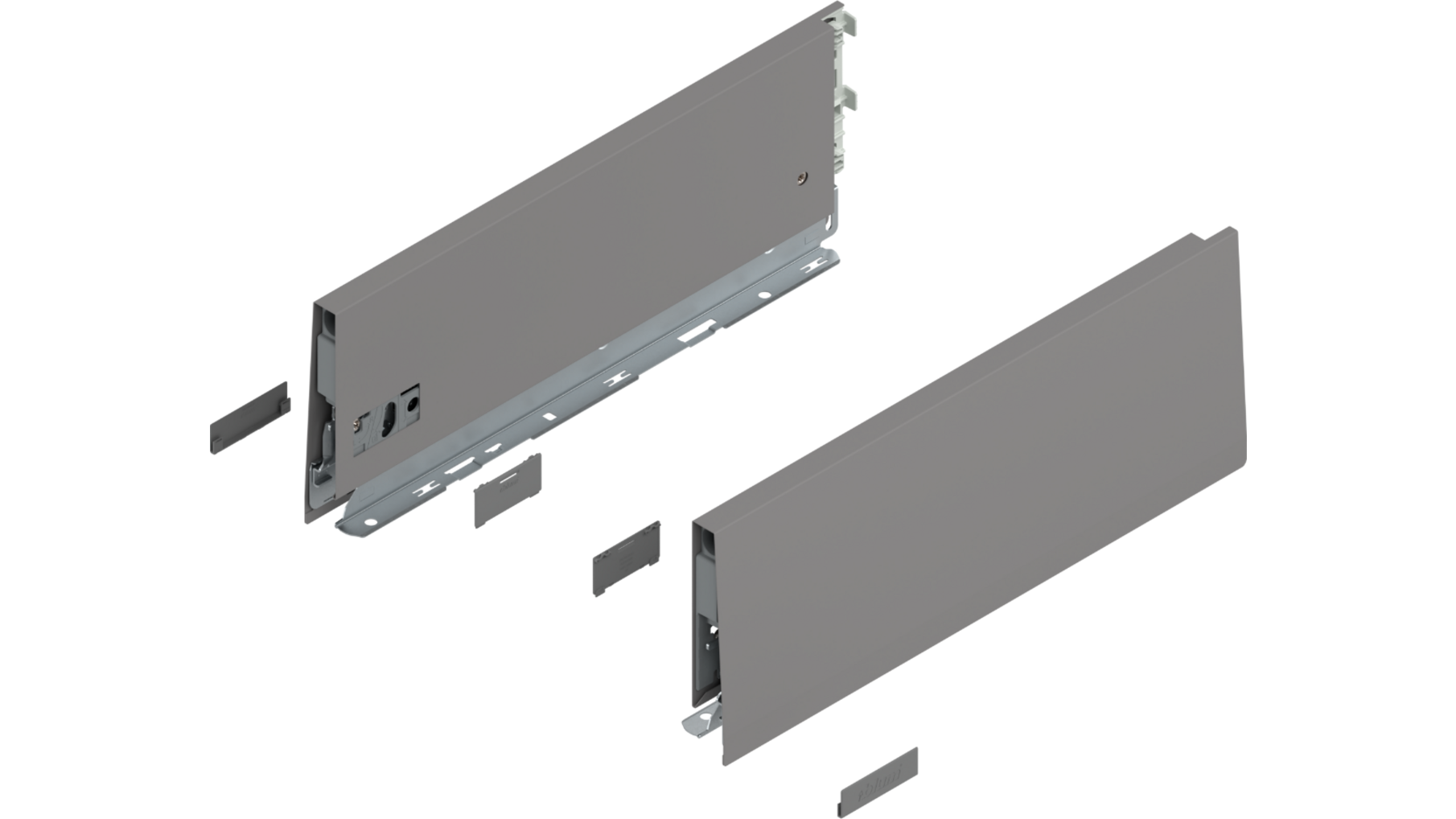 Merivobox zijkant K-hoogte, R+L, 350mm kleur: indium grijs
