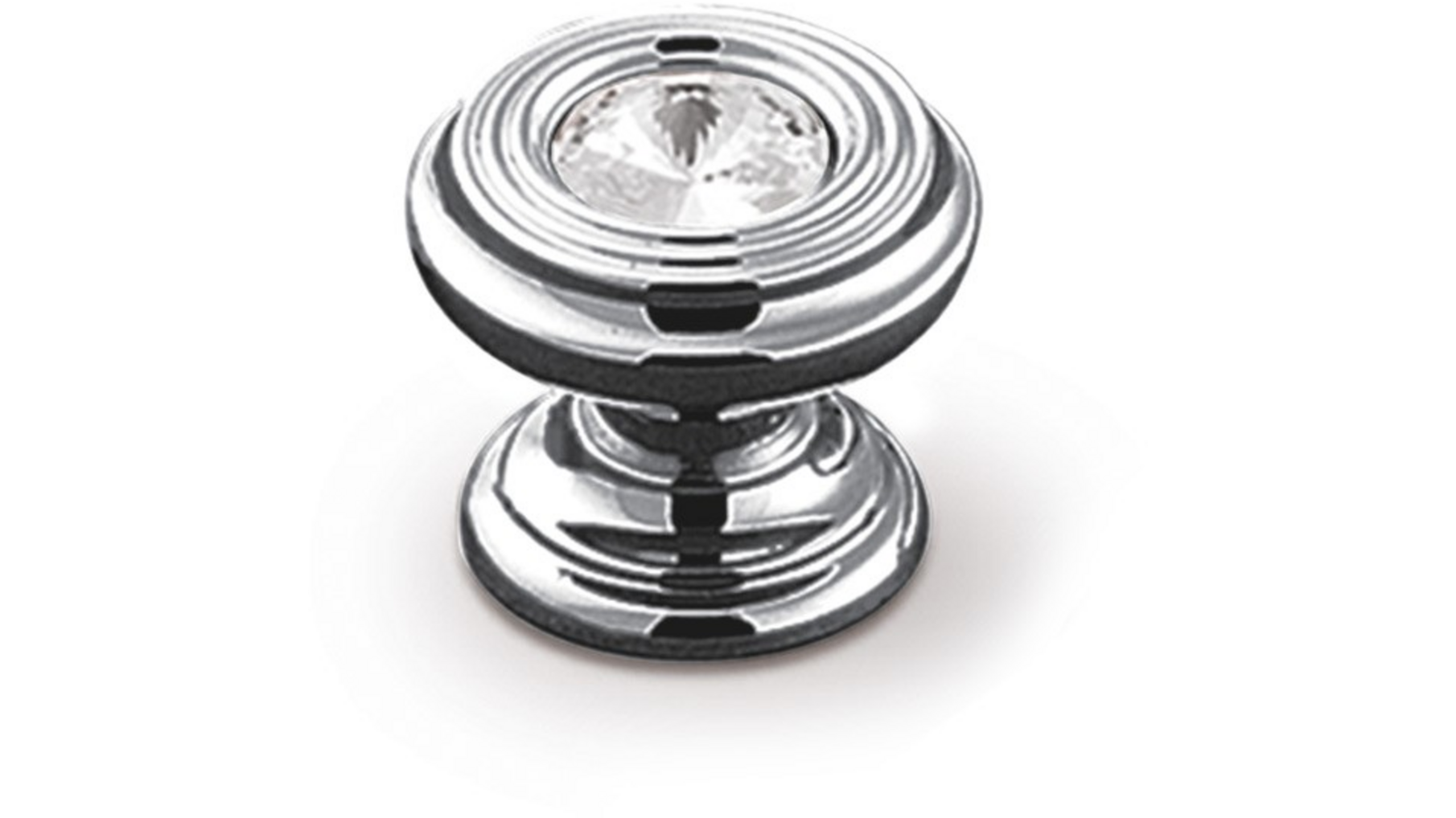 Knop 25mm, glans chroom met SWAROVSKI CRYSTAL inleg